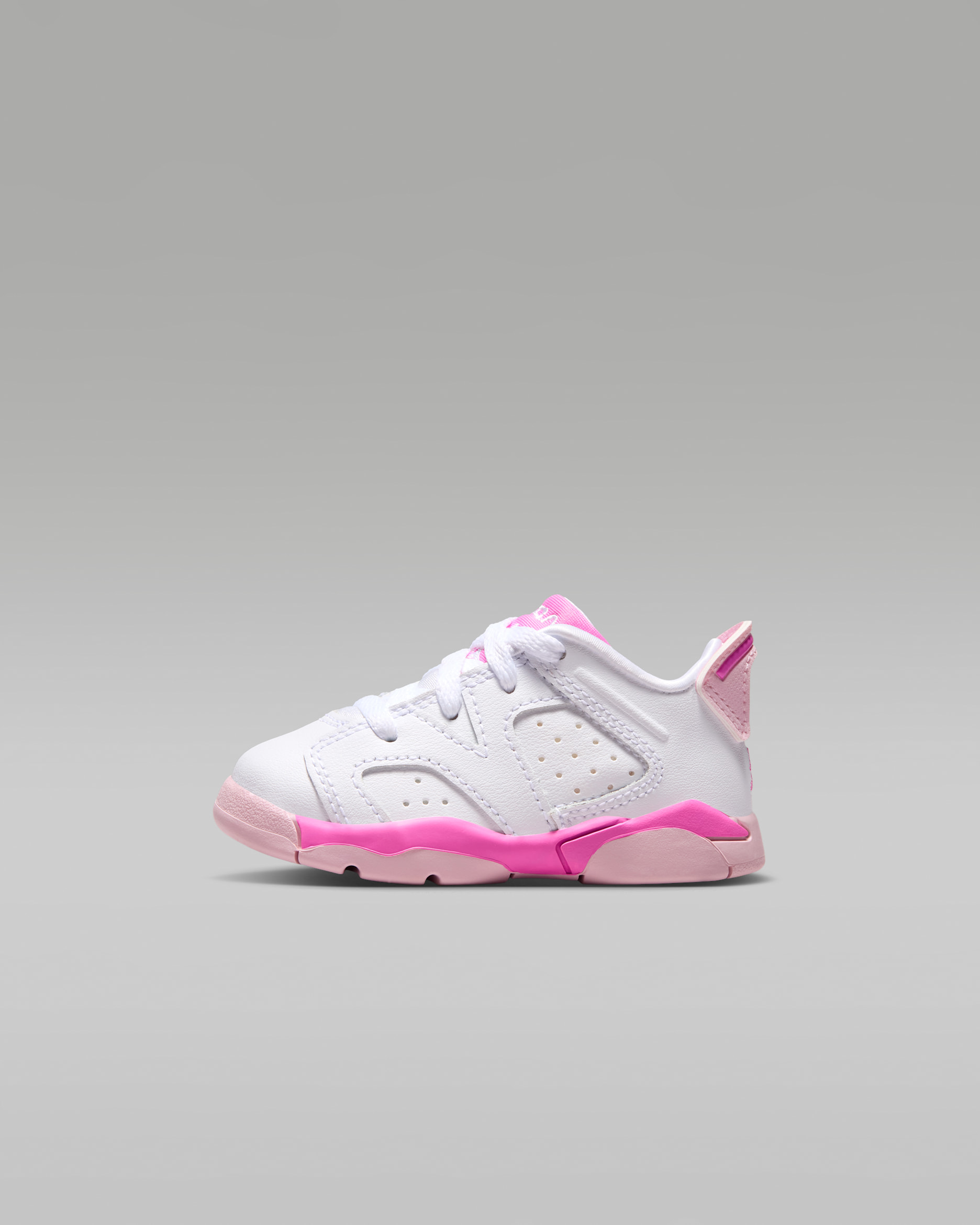 Jordan 6 Retro Low Infant/Toddler Shoes - White/Pink Foam/Playful Pink
