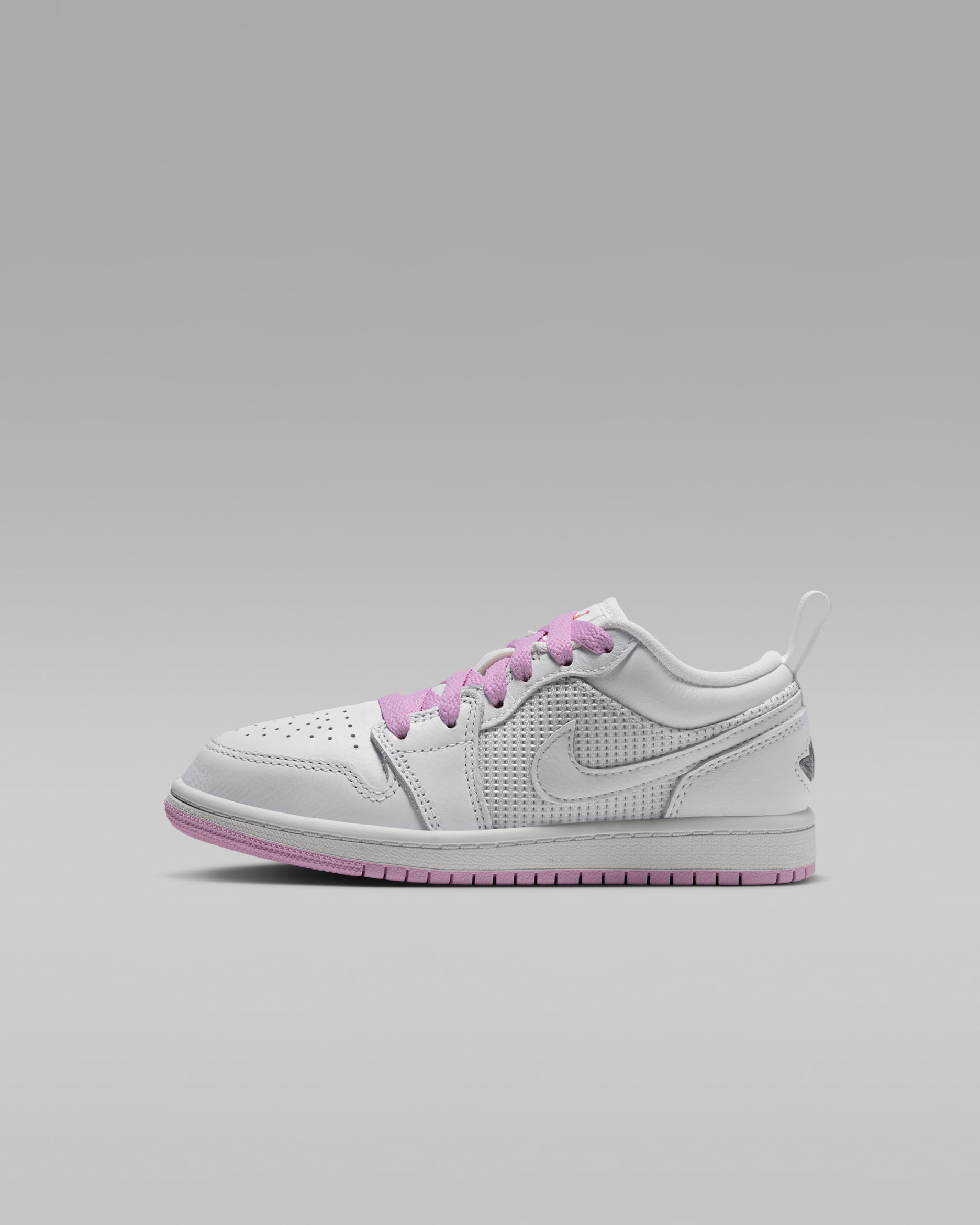 Chaussure Jordan 1 Low SE pour enfant - Summit White/Light Arctic Pink/Silver