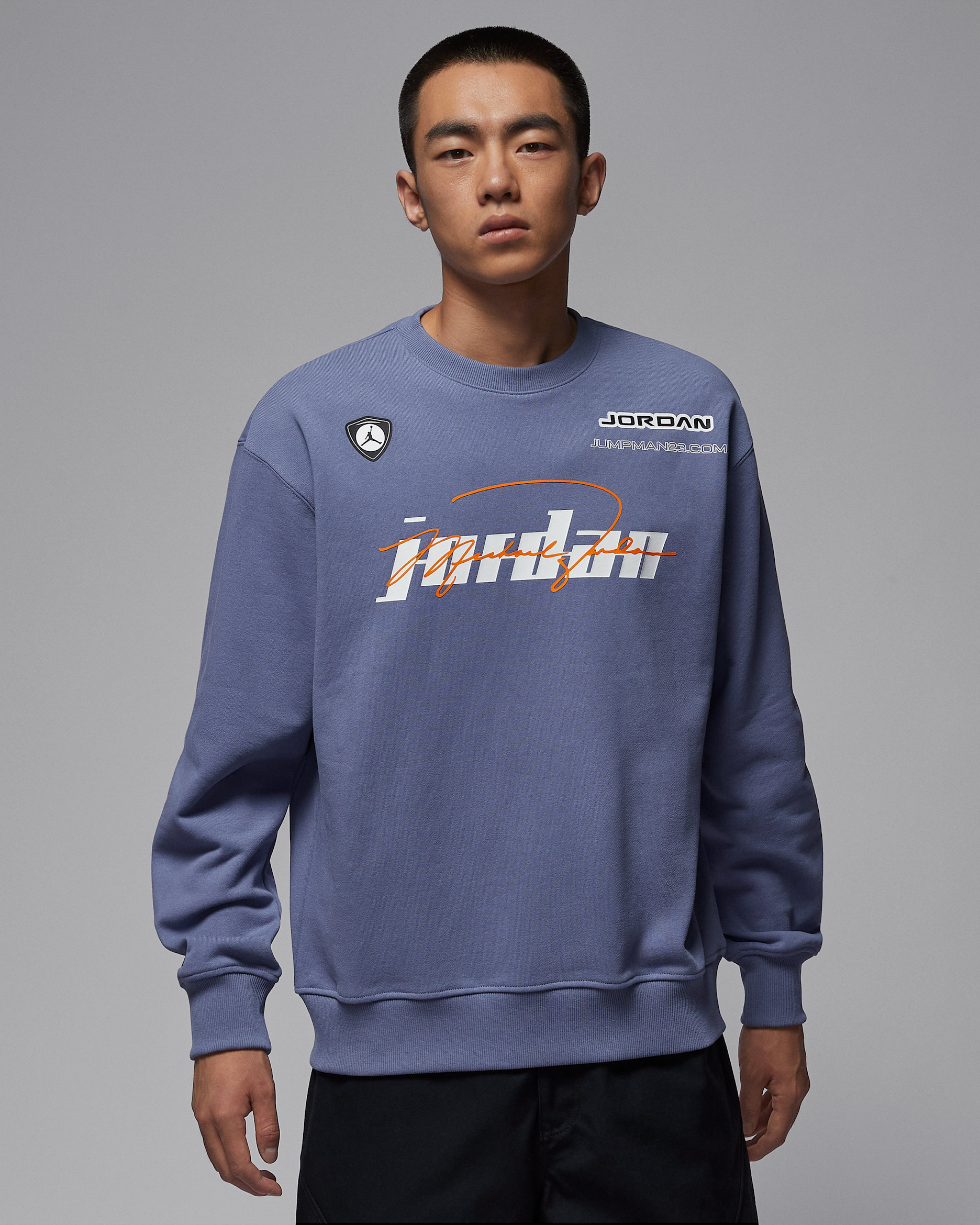 ジョーダン メンズ フリース クルーネック トレーナー - ワールドインディゴ