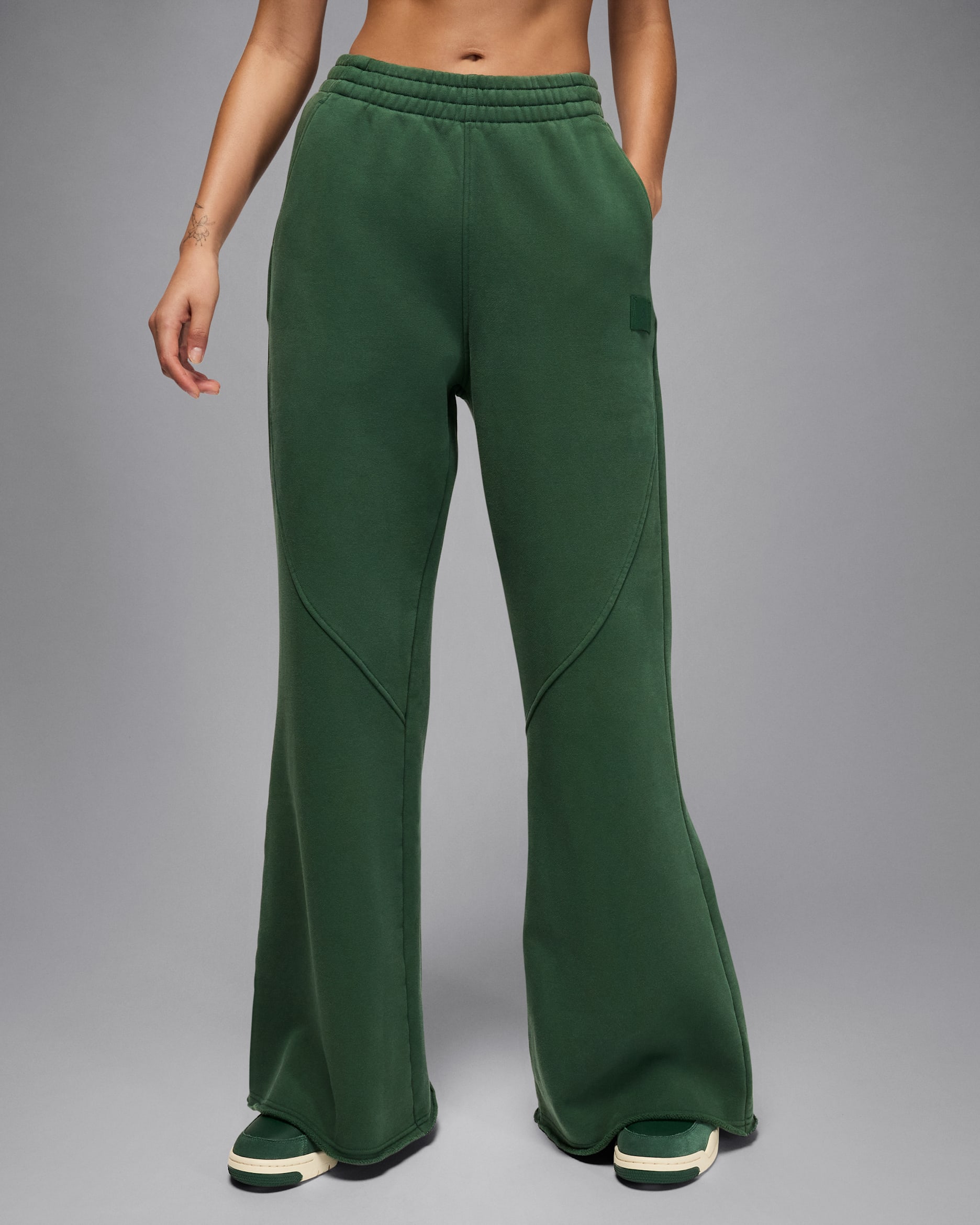 Pants para mujer Jordan Flight Fleece - Abeto/Verde medianoche