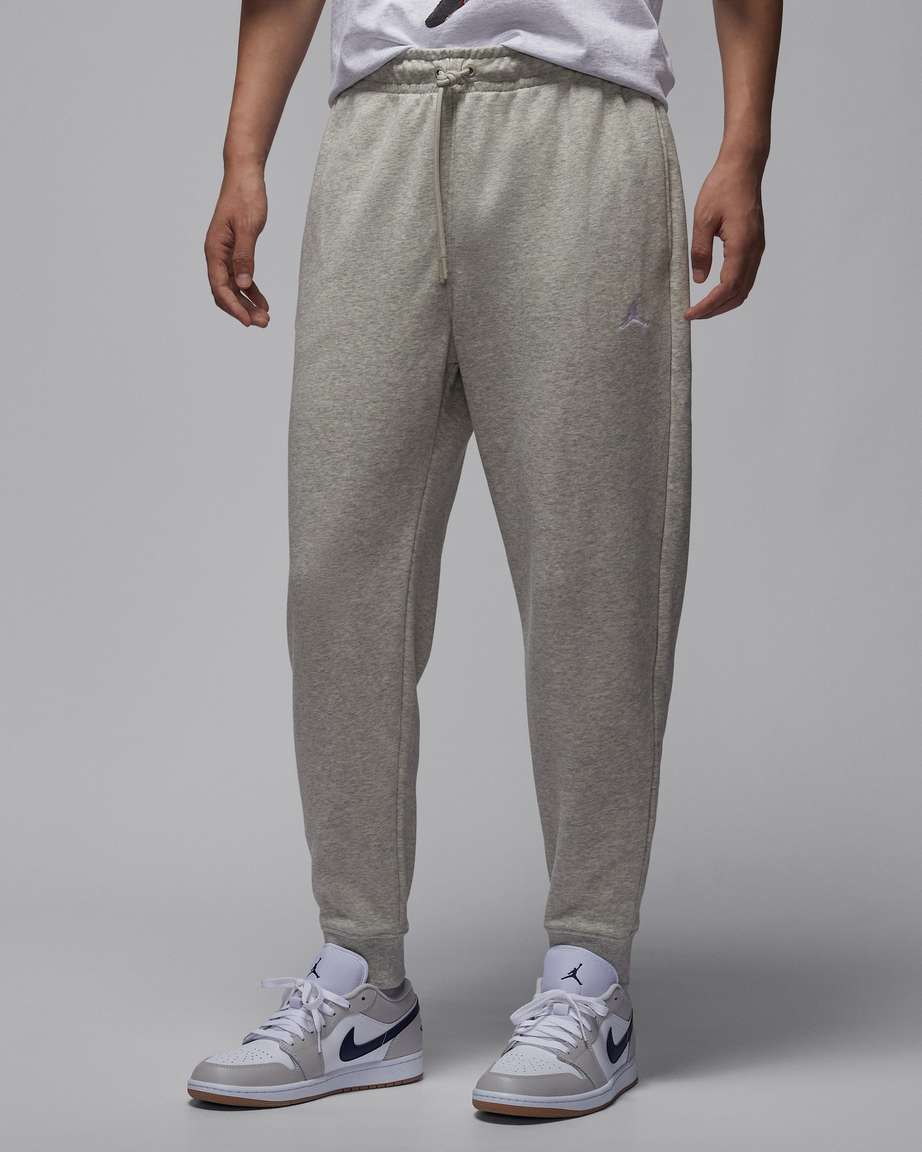 กางเกงขายาวผู้ชาย Jordan Brooklyn Fleece - Grey Heather/ขาว