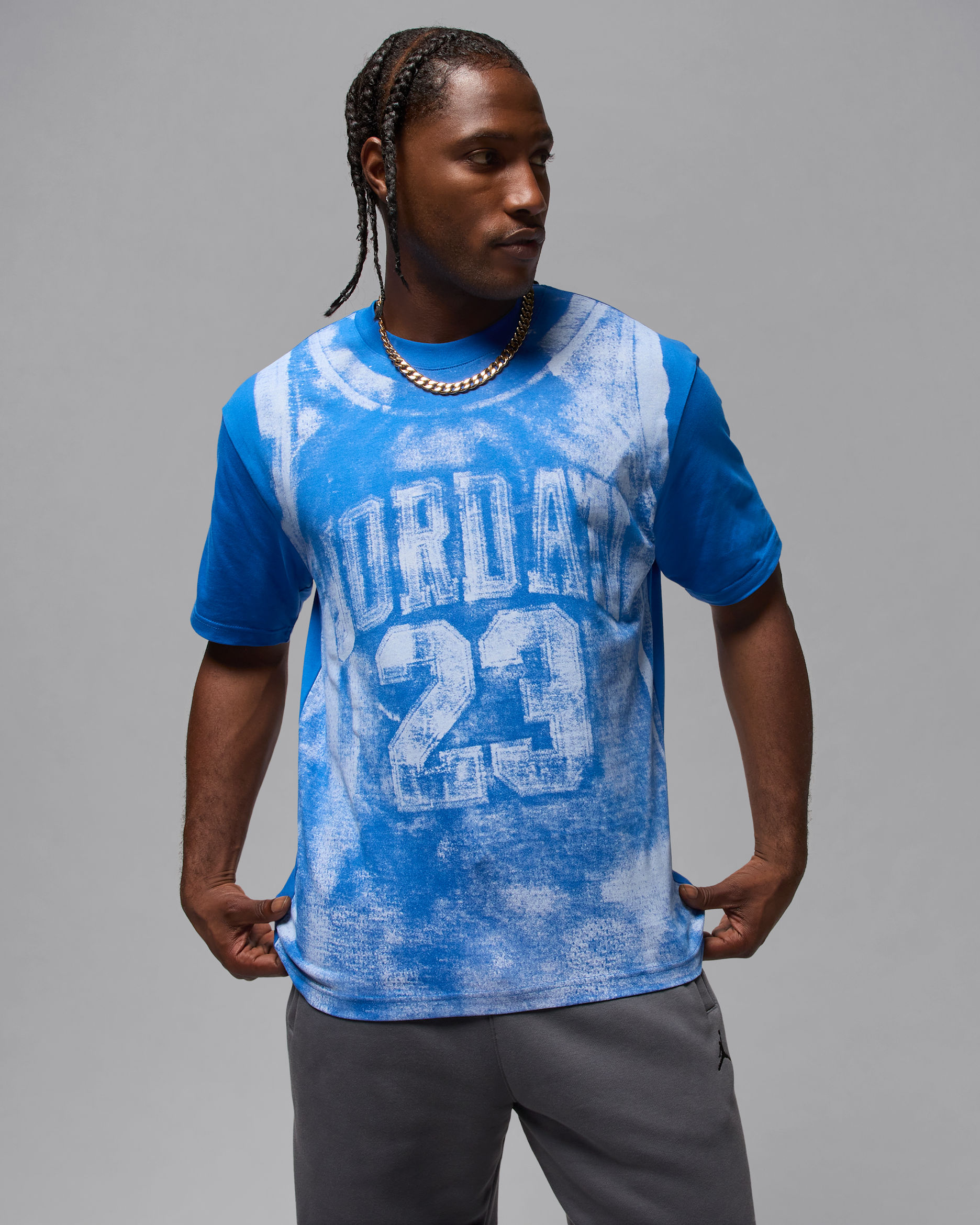 T-shirt à motif universitaire Jordan Brooklyn pour homme - Sport Blue/Sail