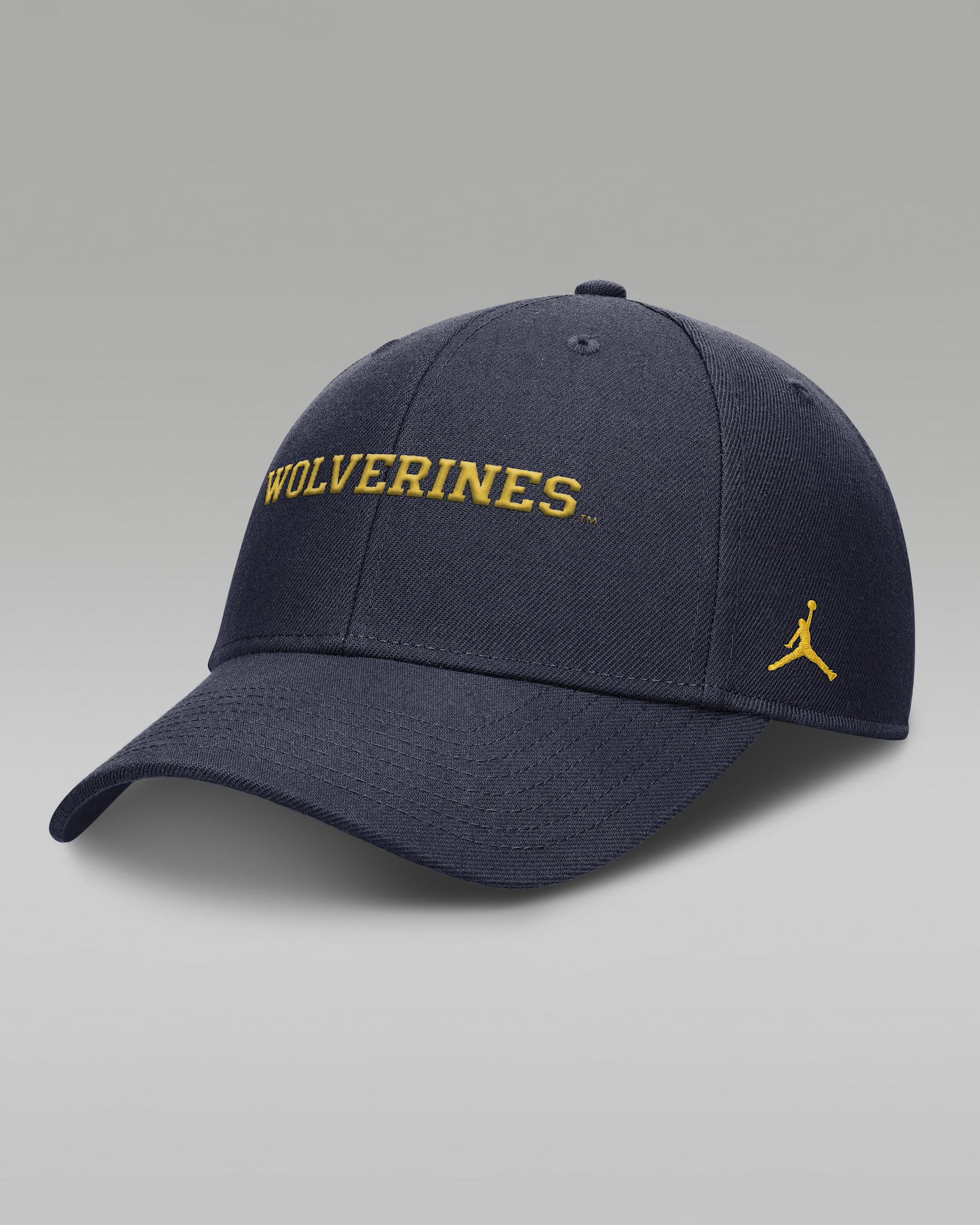 Michigan On-Field Rise Gameday Men's Jordan Brand Dri-FIT College Trucker Adjustable Hat - Navy