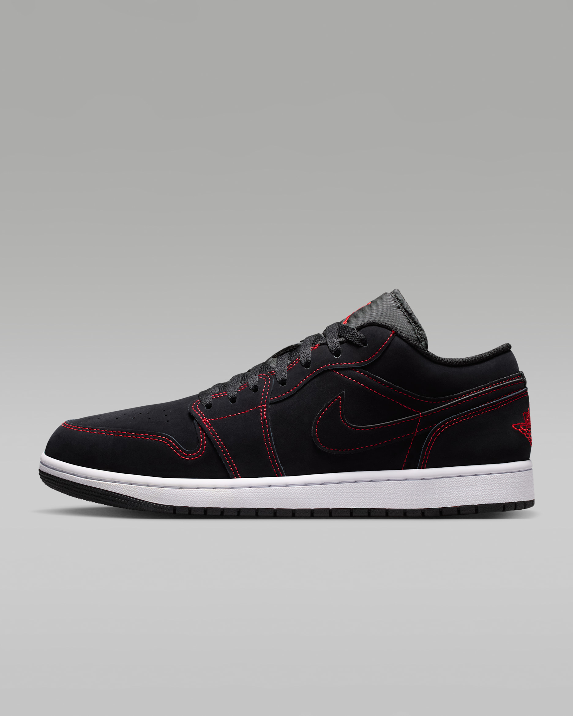 Air Jordan 1 Low-sko til mænd - sort/hvid/University Red