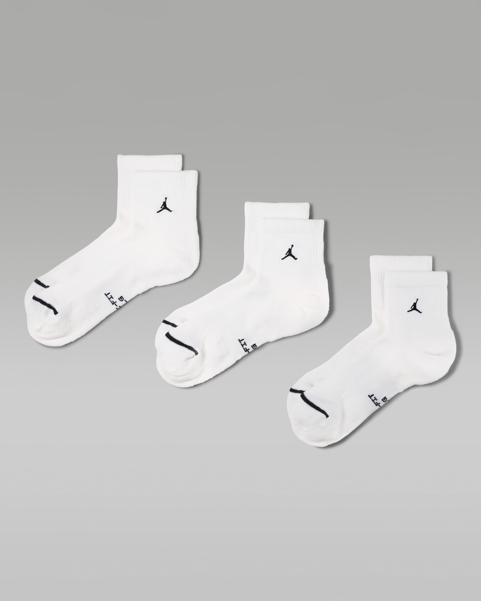 Jordan Everyday Elevated Knöchelsocken (3 Paar) - Weiß/Schwarz