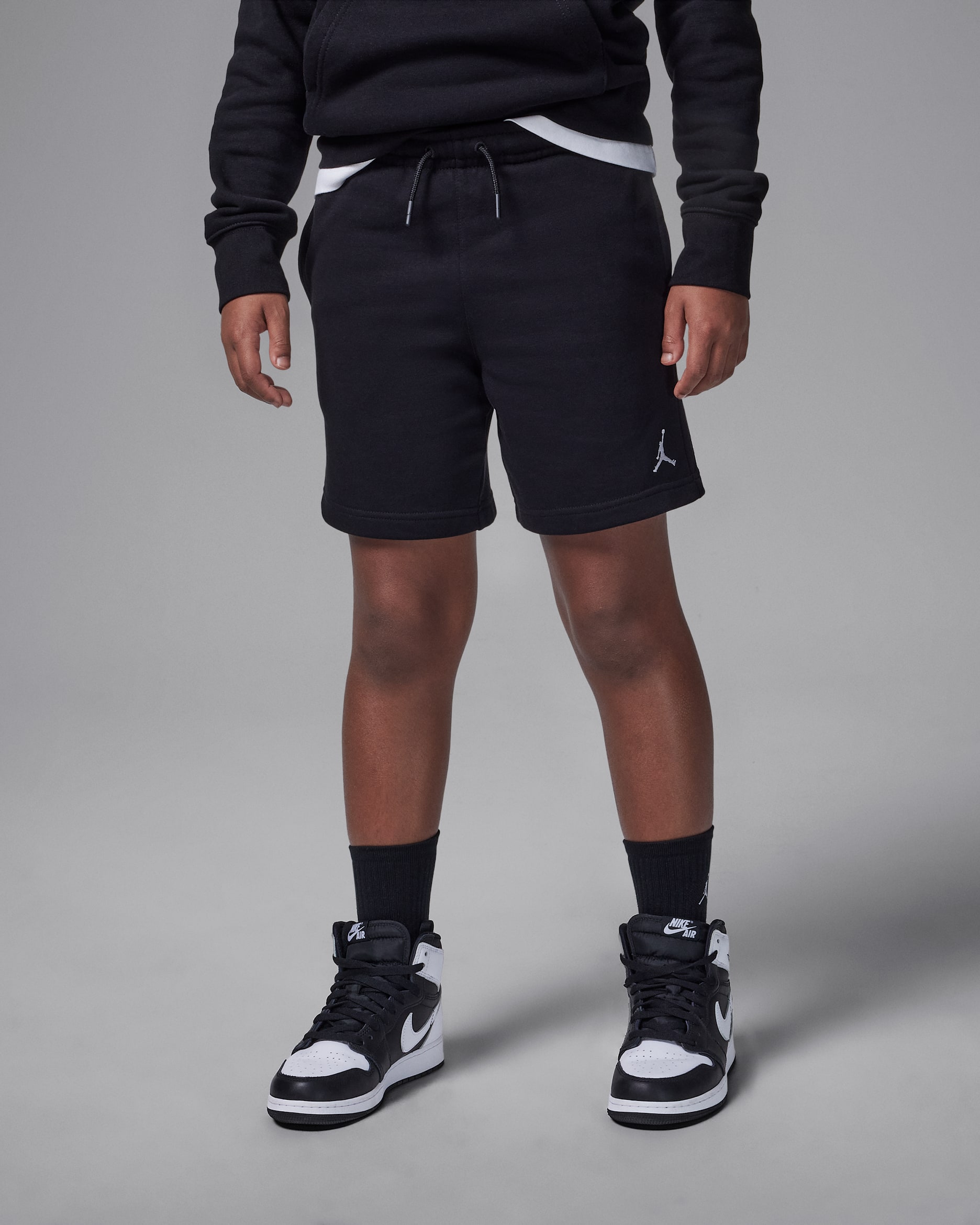 Shorts para niños talla grande Jordan MJ Brooklyn French Terry Essentials - Negro