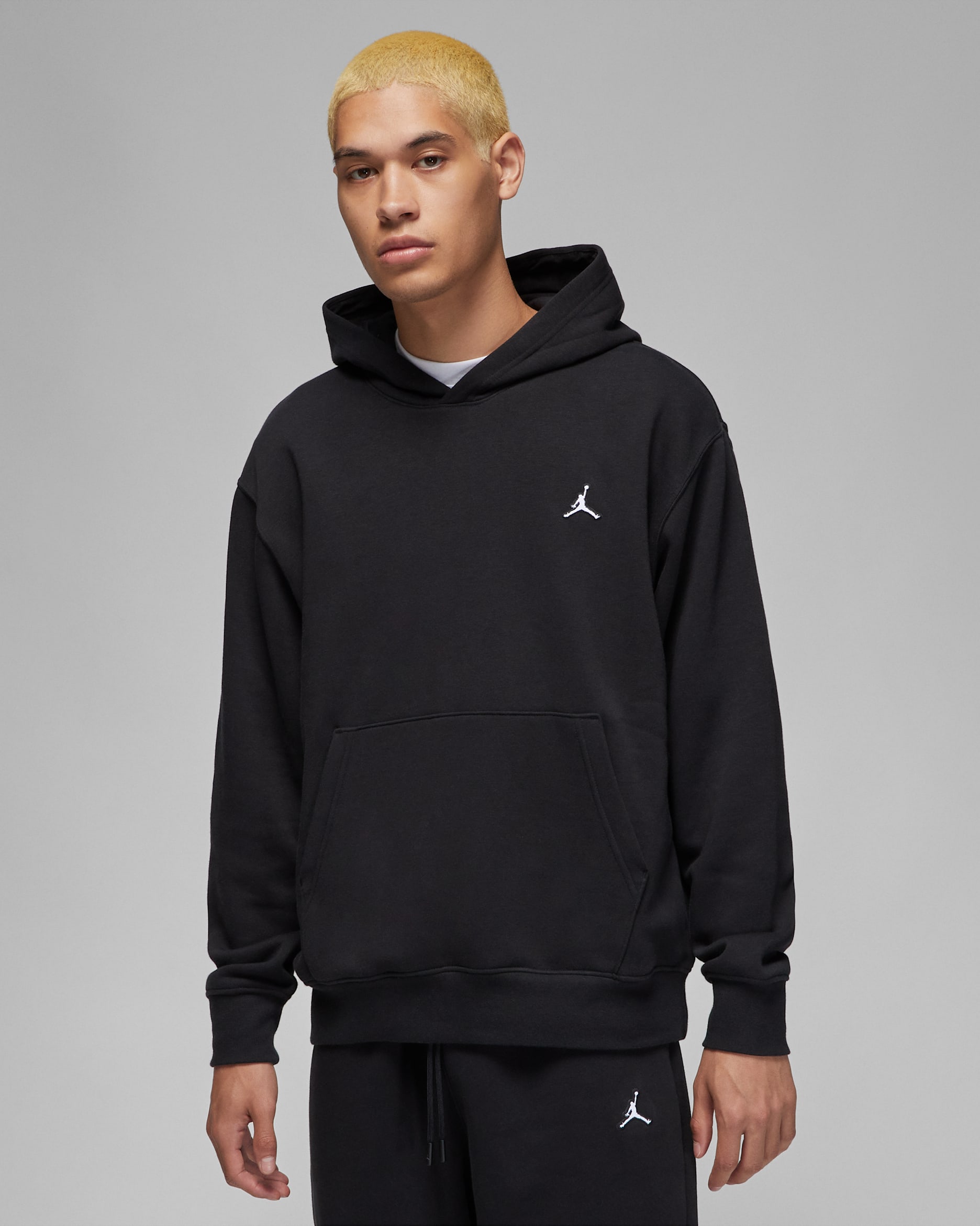 Jordan Brooklyn Fleece Men's Pullover Hoodie - Black/Black/White
