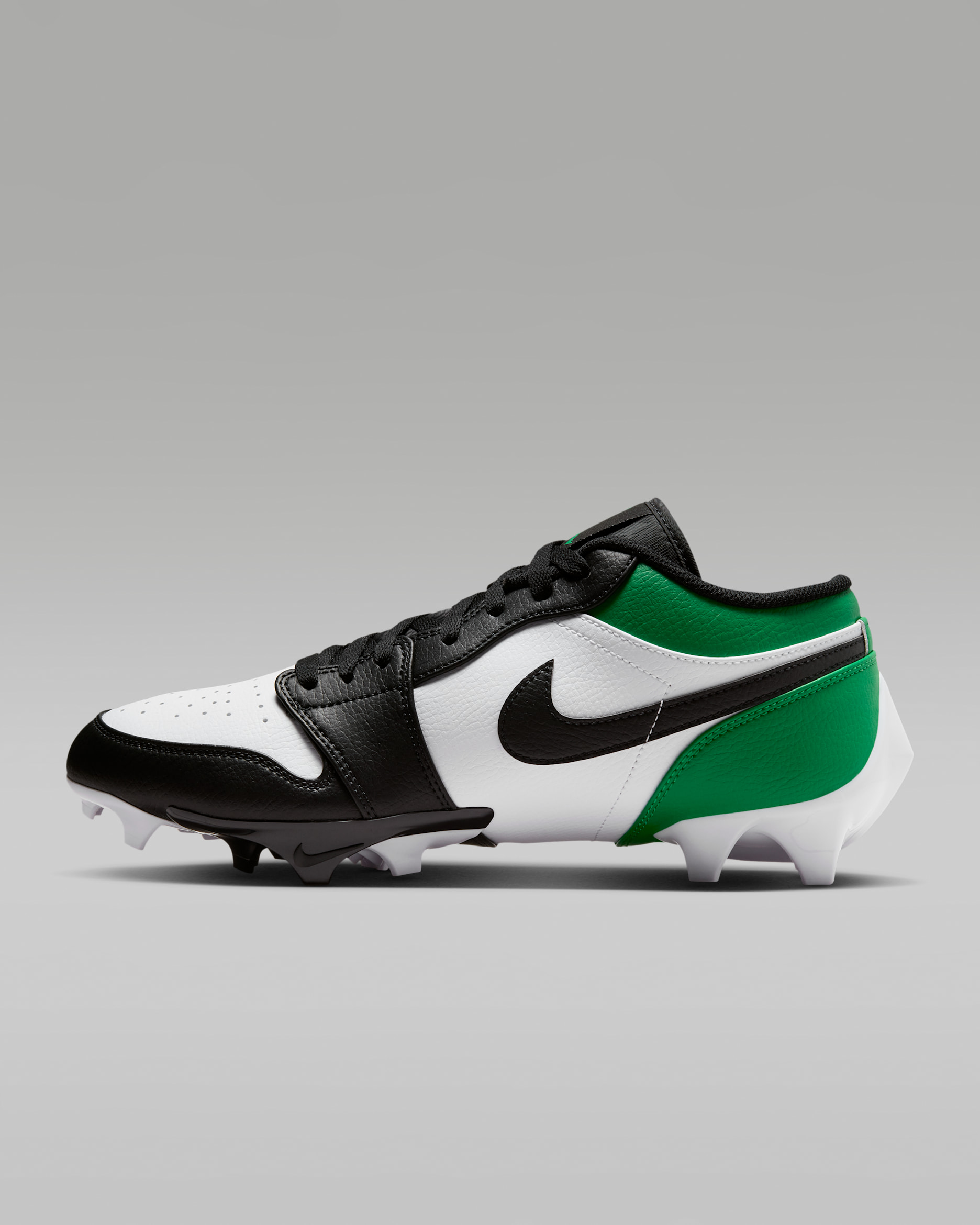 Jordan 1 Low TD Men's Football Cleat - Black/White/Lucky Green