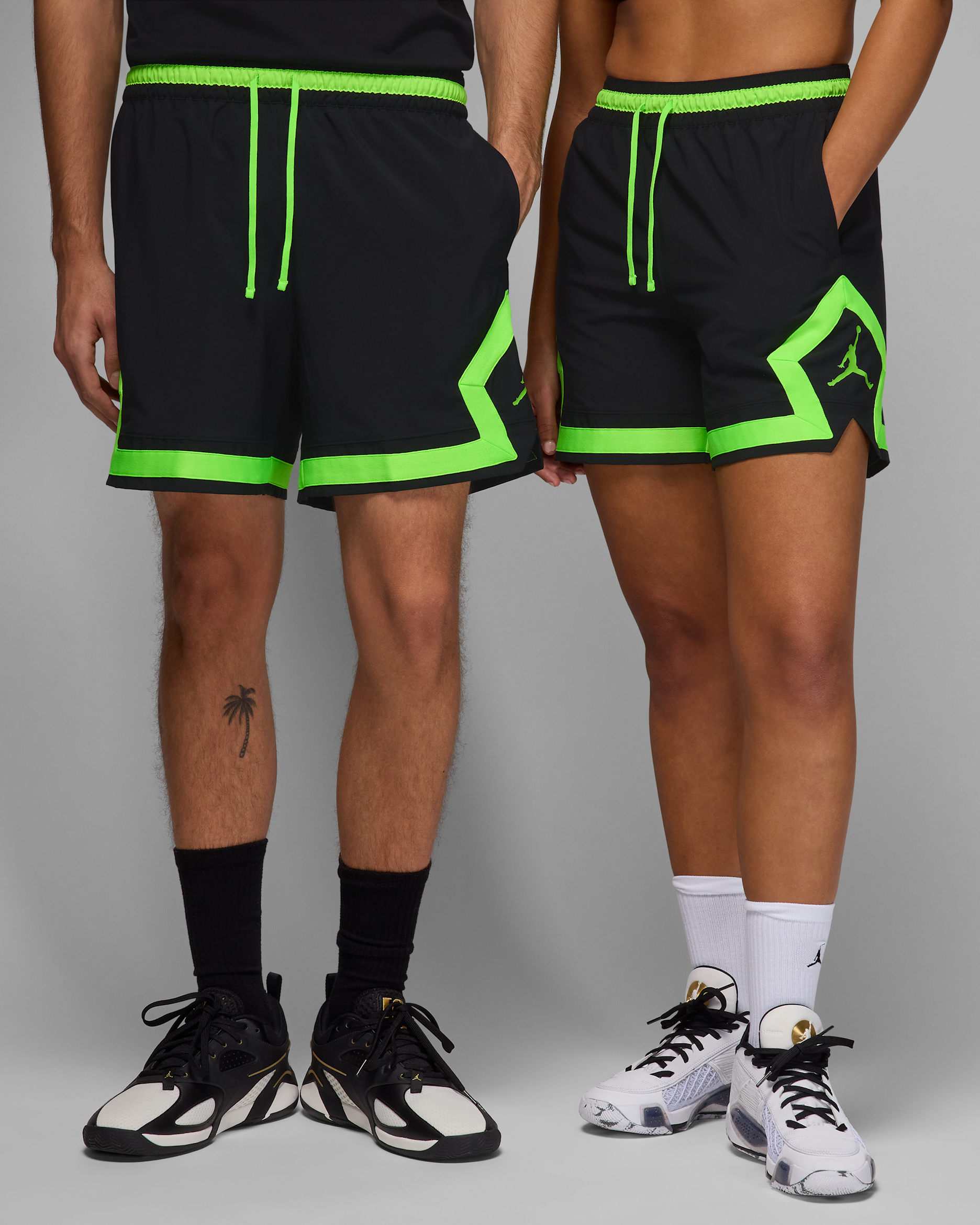 Shorts Diamond Dri-FIT de tejido Woven para hombre Jordan Sport - Negro/Verde eléctrico/Verde eléctrico