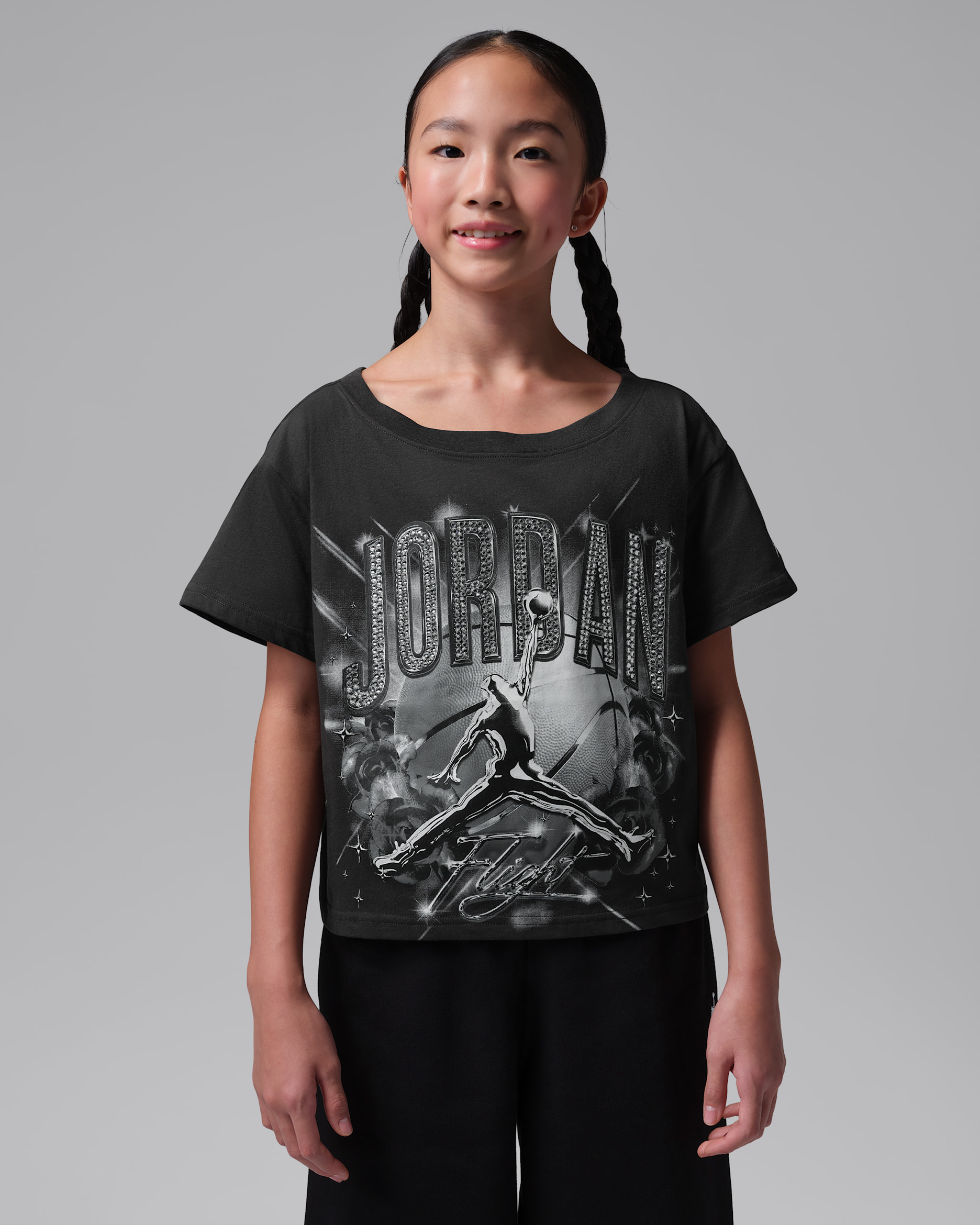 Jordan Rebel Rose Older Kids' T-Shirt - Off-Noir