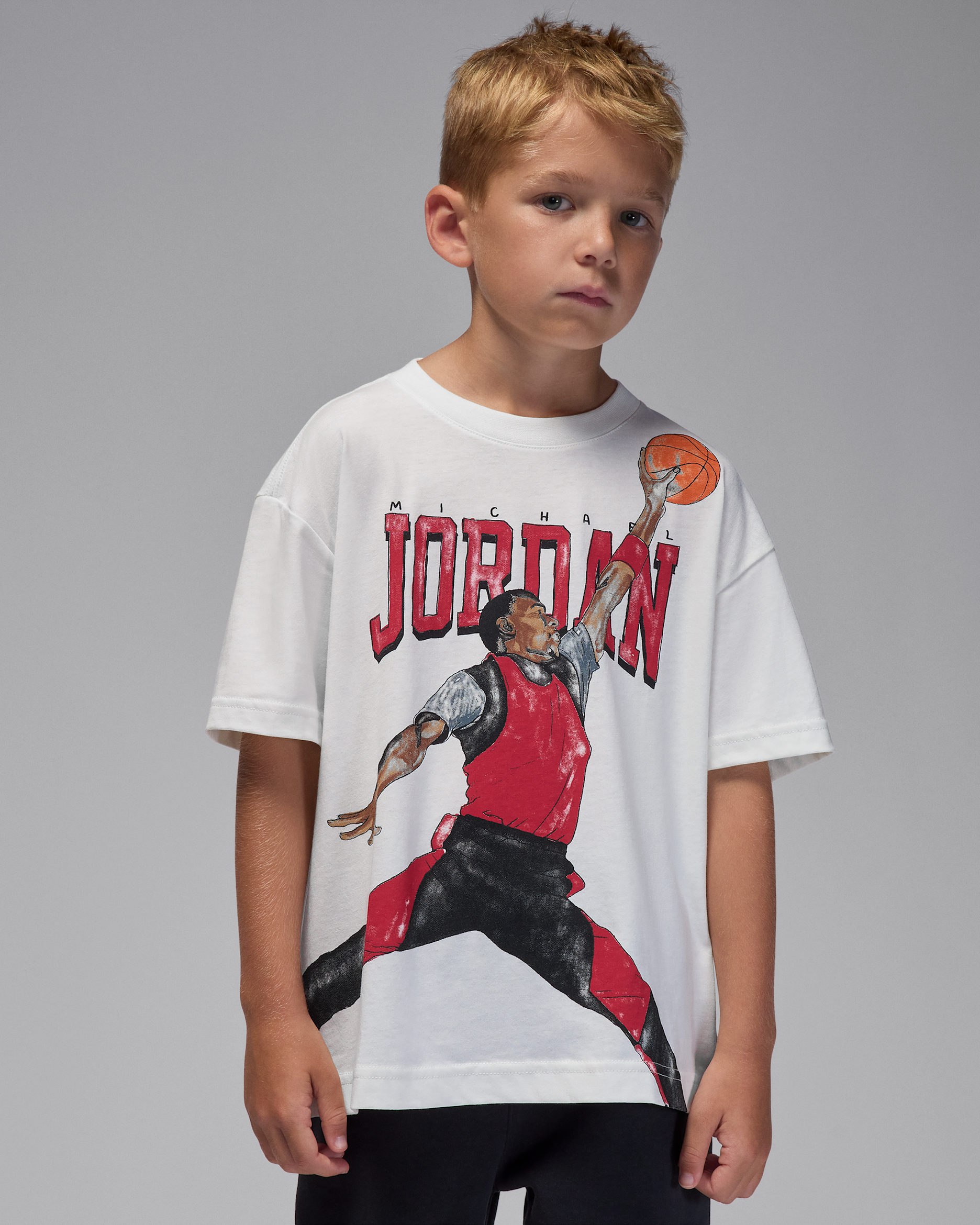 Playera Sketch para niños talla pequeña Jordan - Vela