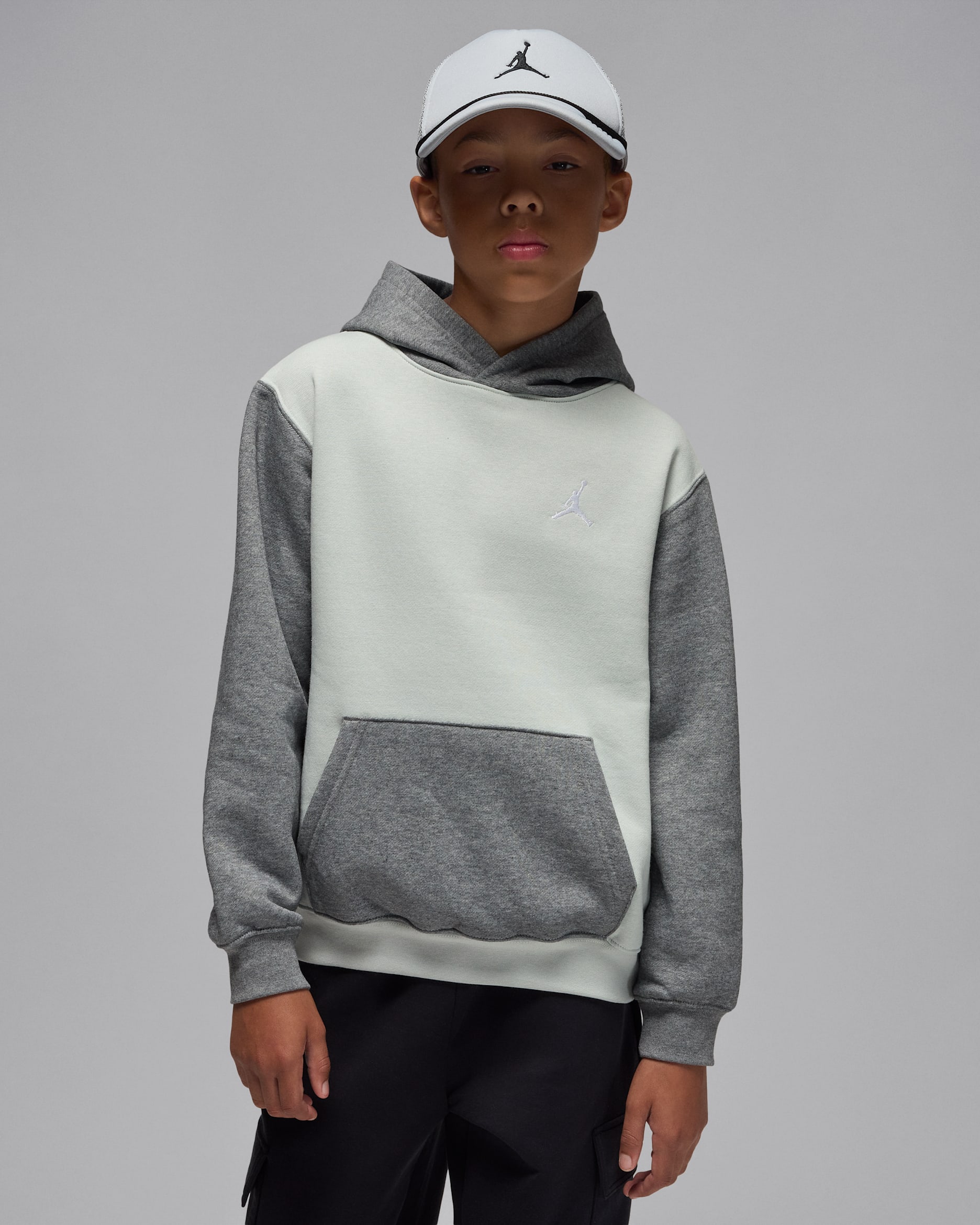 Jordan Brooklyn Fleece Big Kids' Pullover Hoodie - Light Silver