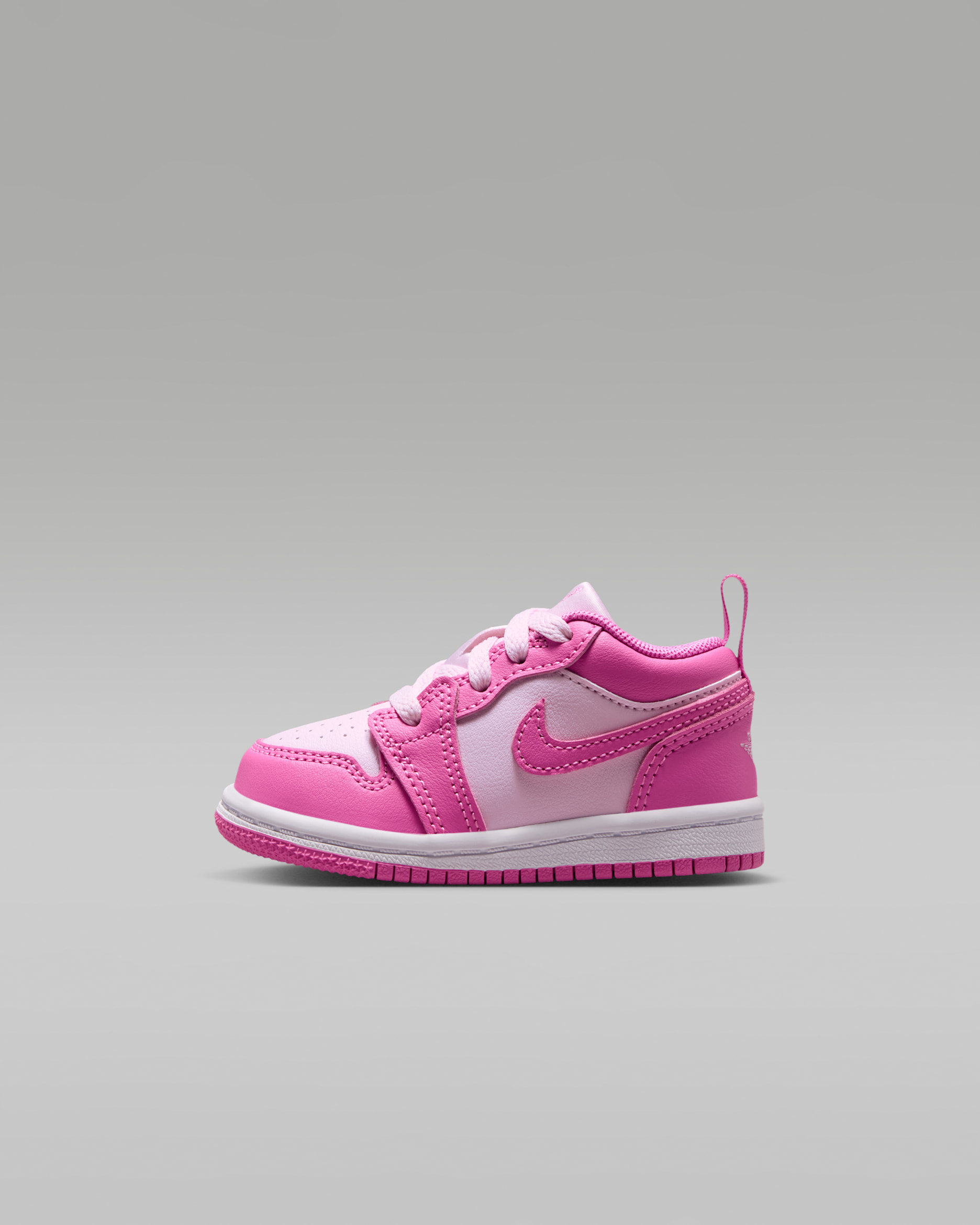 Tenis para bebé e infantil Jordan 1 Low - Rosa china/Blanco/Espuma rosa