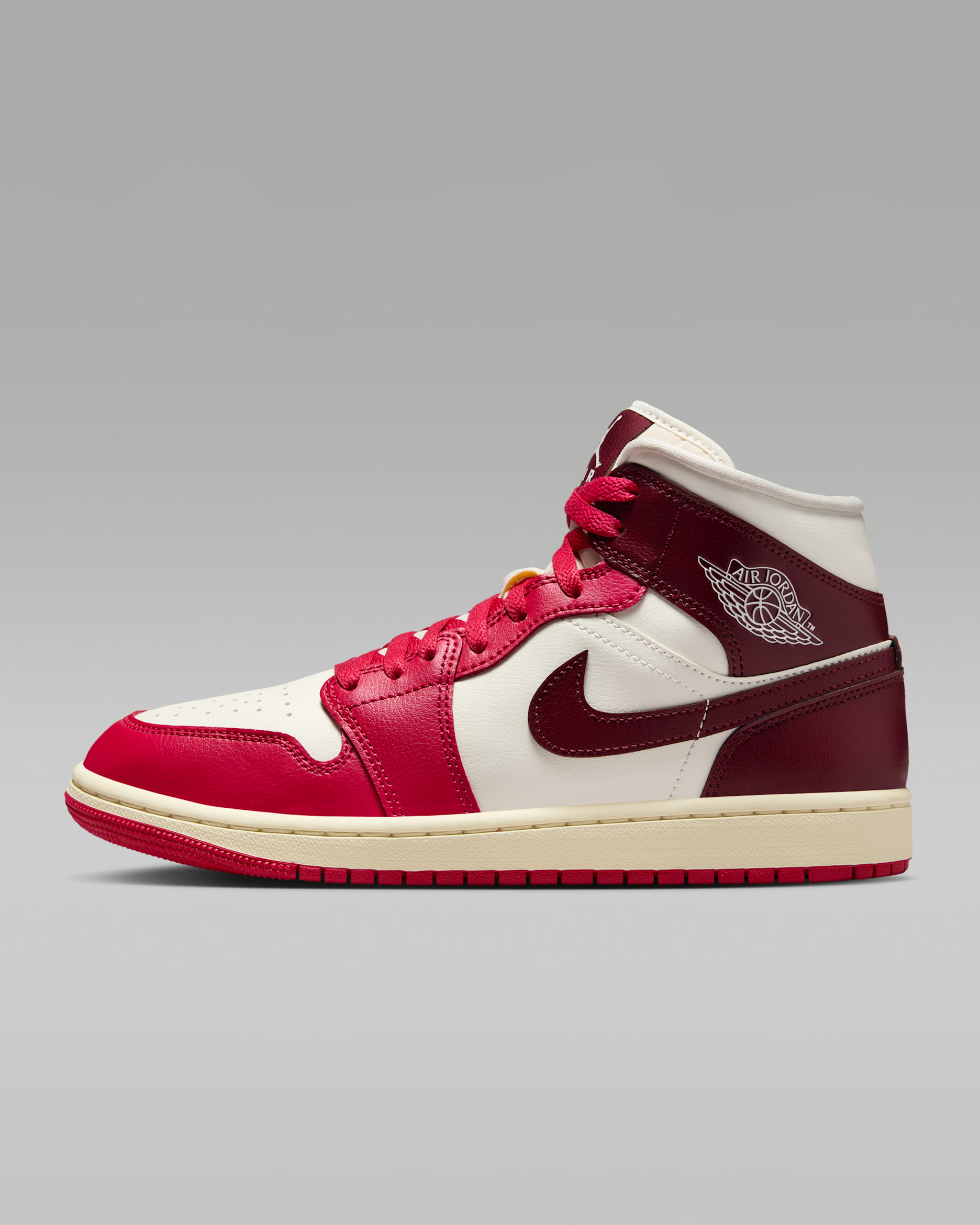 Air Jordan 1 Mid Women's Shoes - Sail/Mystic Hibiscus/Coconut Milk/Dark Team Red