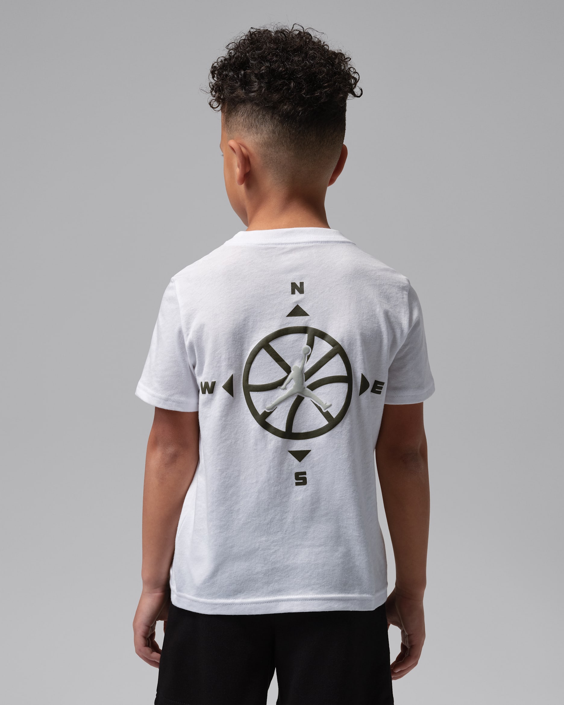 Playera Jumpman Compass para niños talla pequeña Jordan - Blanco