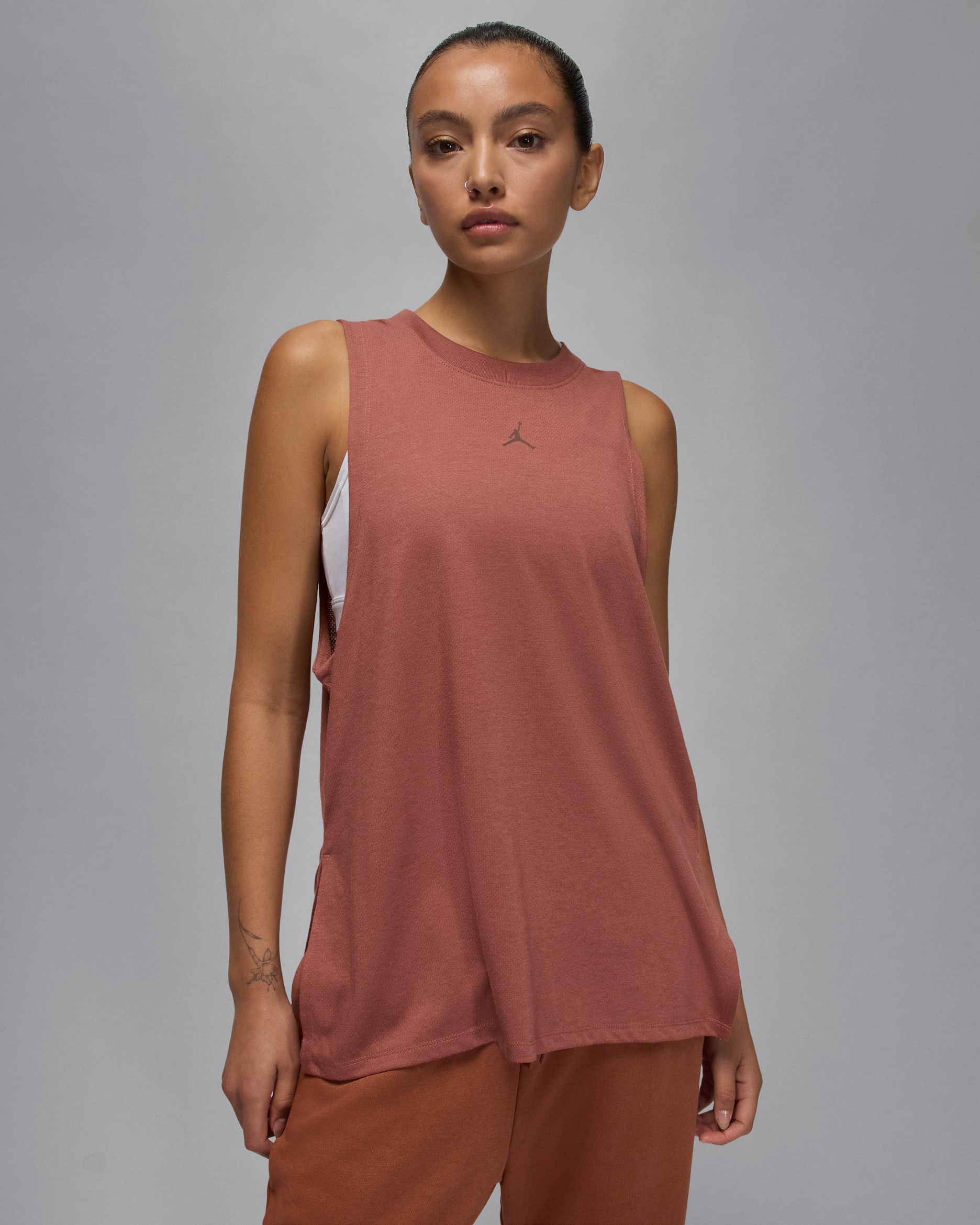 Camiseta de tirantes Diamond para mujer Jordan Sport - Rojo corteza/Cacao impresionante