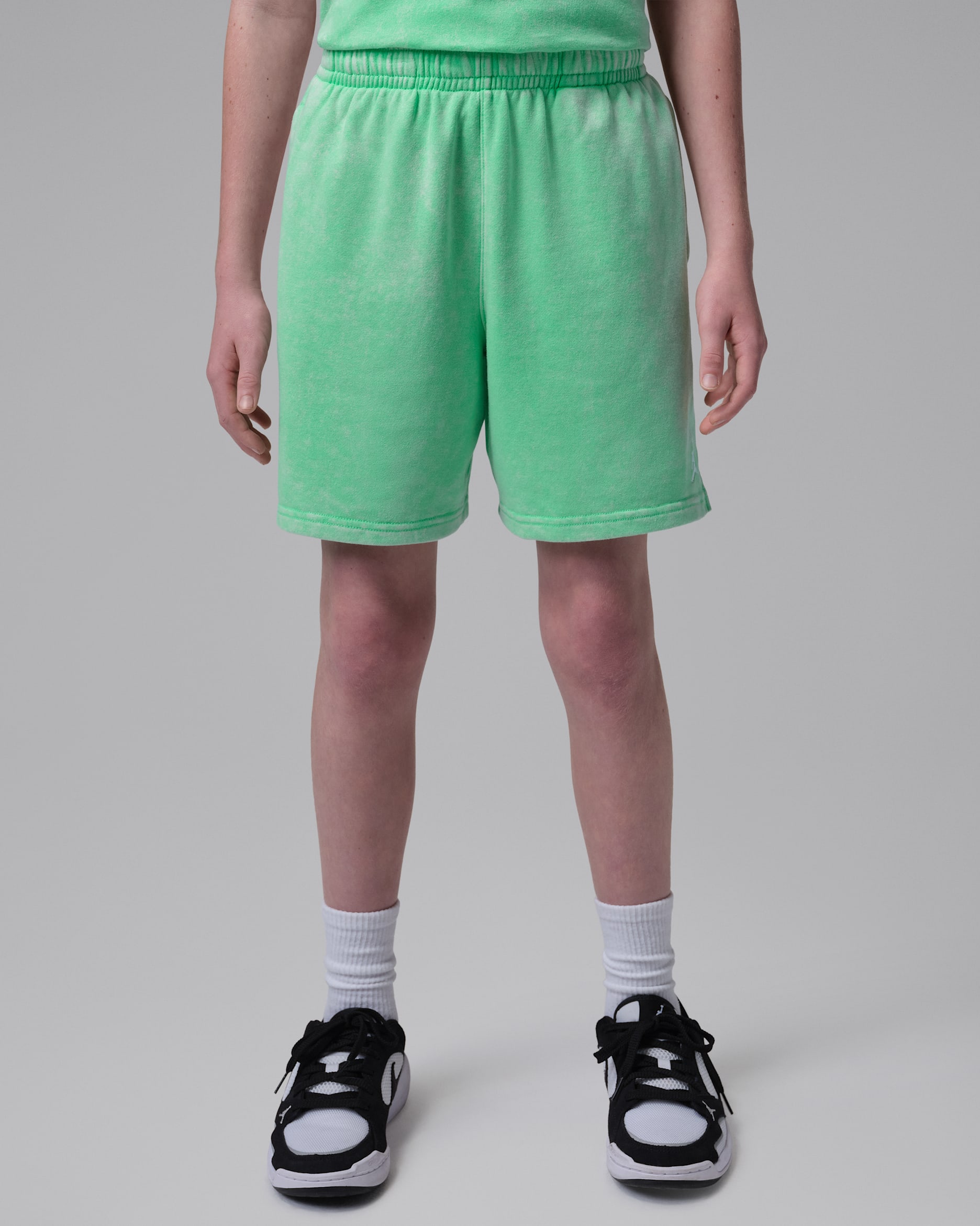 Jordan Big Kids' Brooklyn Washed French Terry Shorts - Green Glow