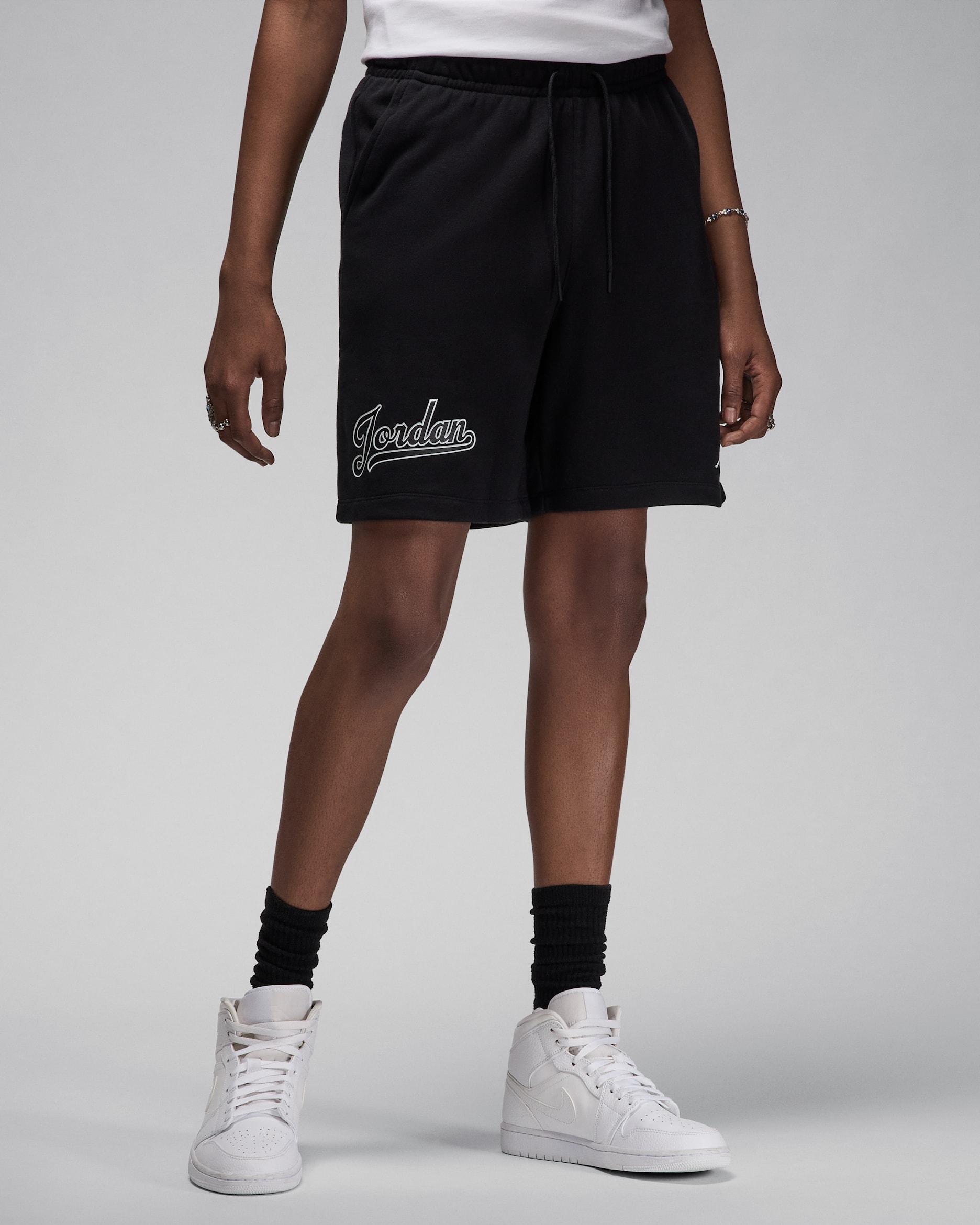 Jordan Flight MVP Men's Fleece Shorts - Black/White