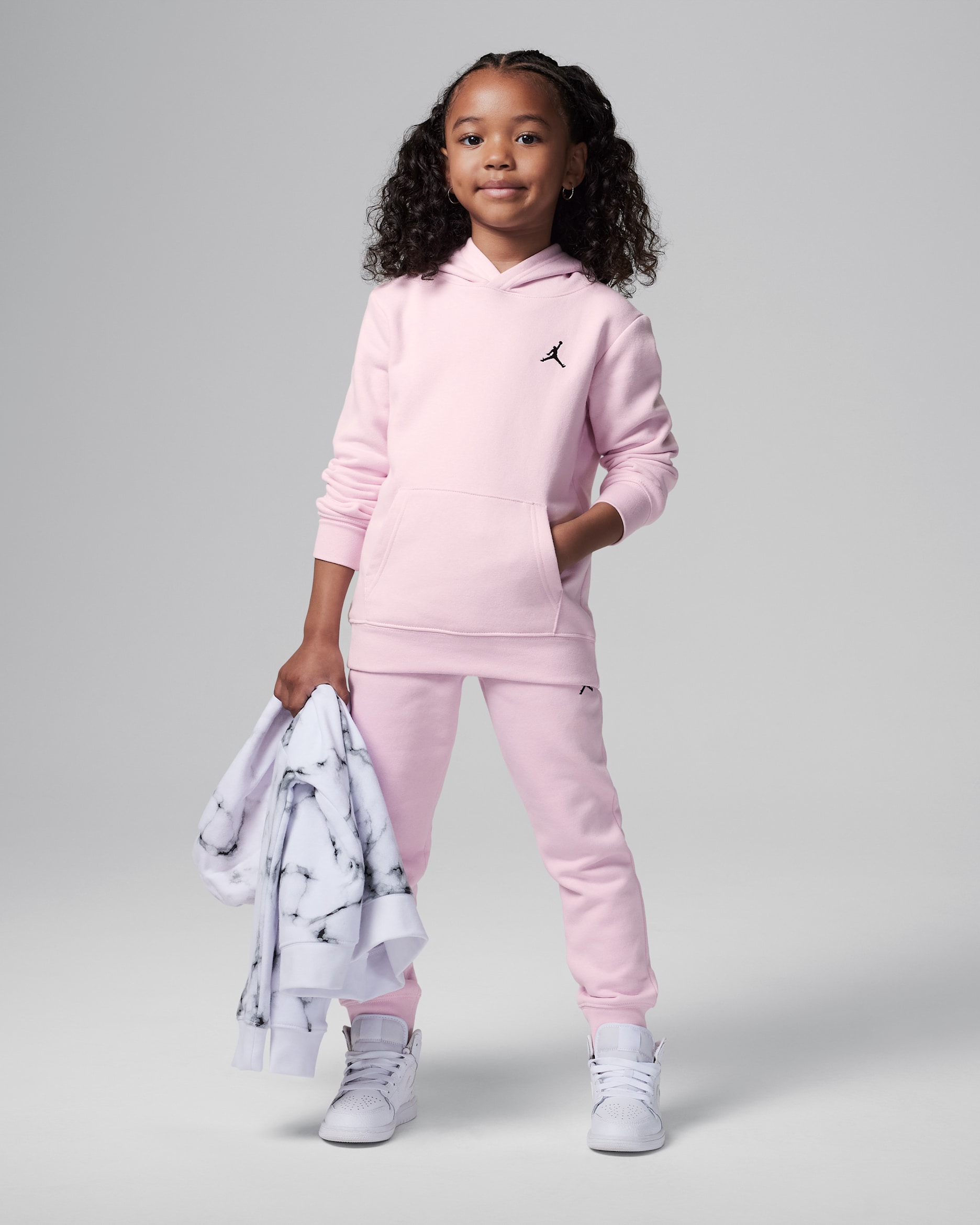 Jordan MJ Brooklyn Fleece Little Kids' 2-Piece Pullover Hoodie Set - Pink Foam