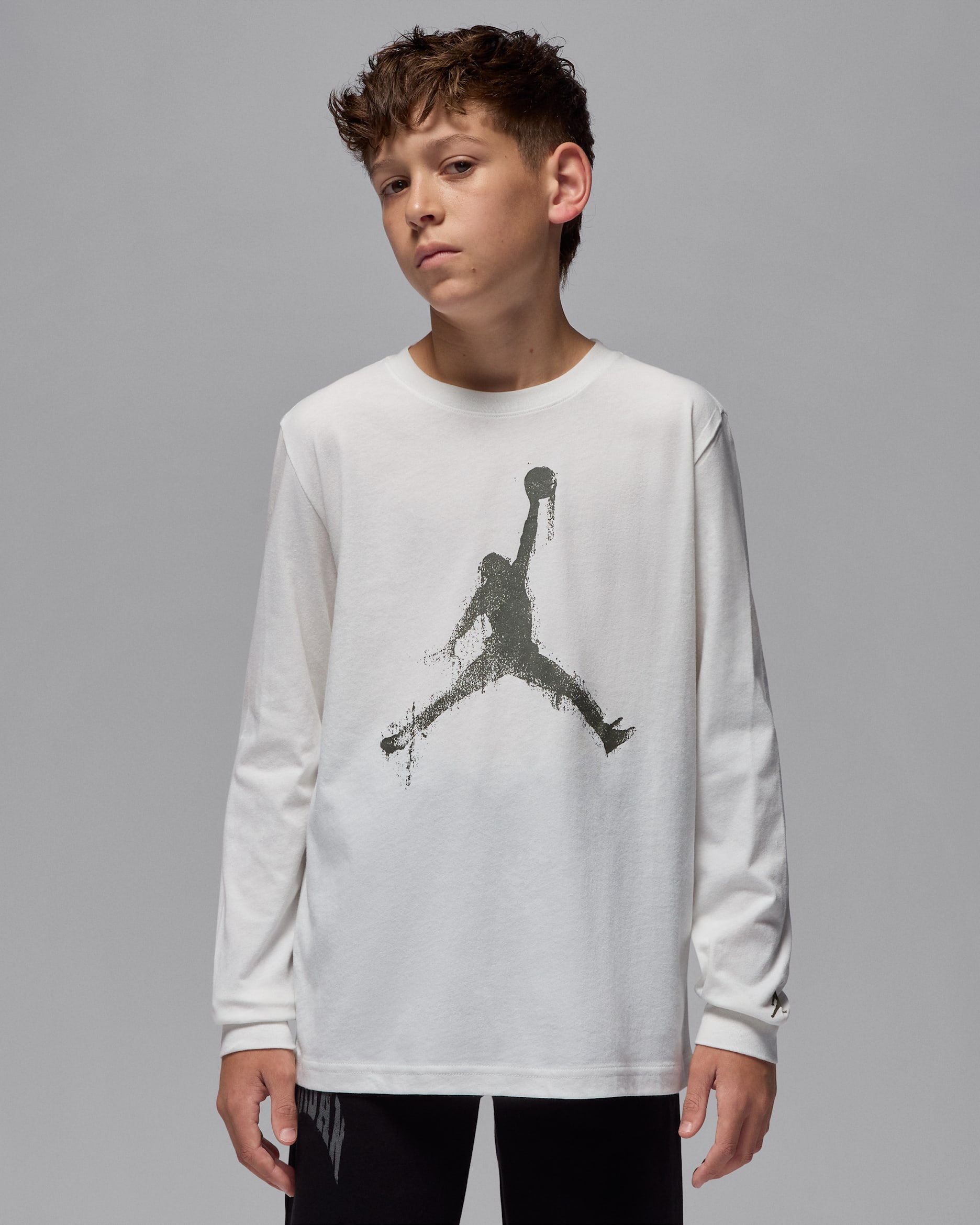 Playera de manga larga Jumpman Drip para niños talla grande Jordan - Vela