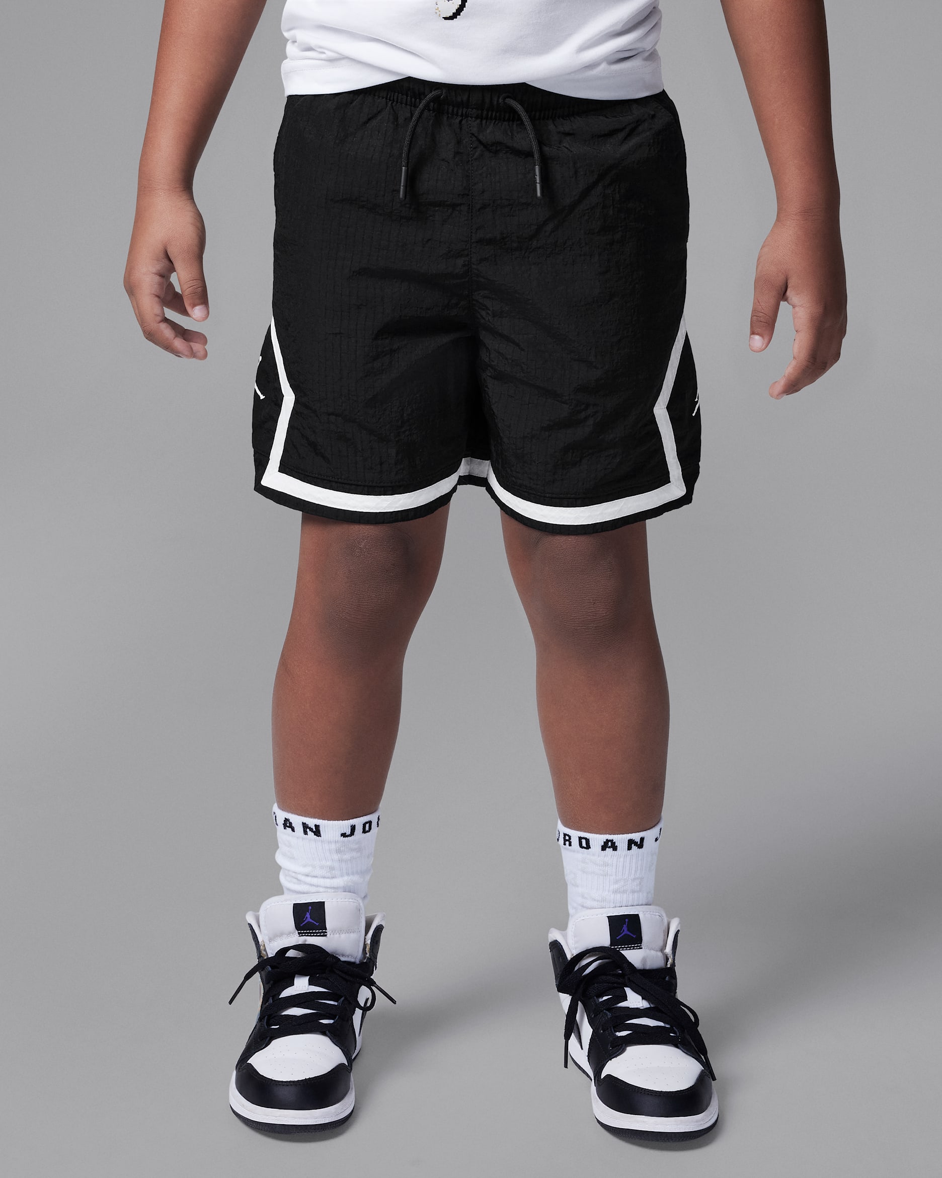 Shorts para la alberca de tejido Woven Diamond para niños talla pequeña Jordan - Negro