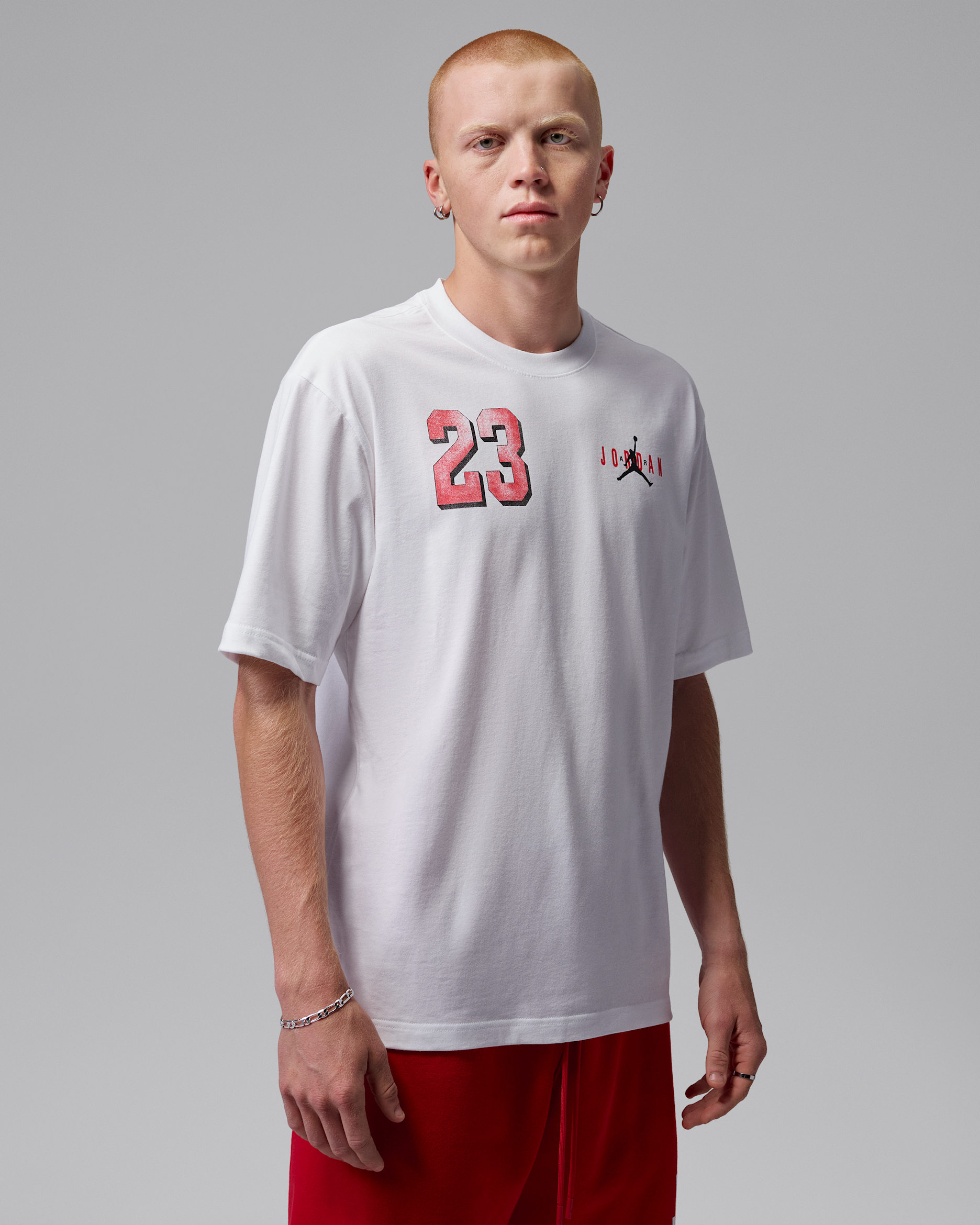 Jordan Brooklyn Men's Graphic T-Shirt - White/University Red