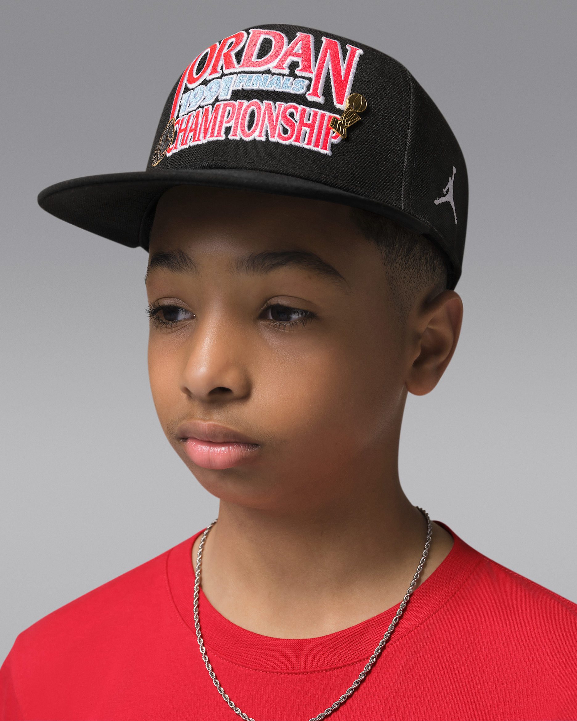 Jordan Big Kids' AJ6 Playoff Pro Cap - Black