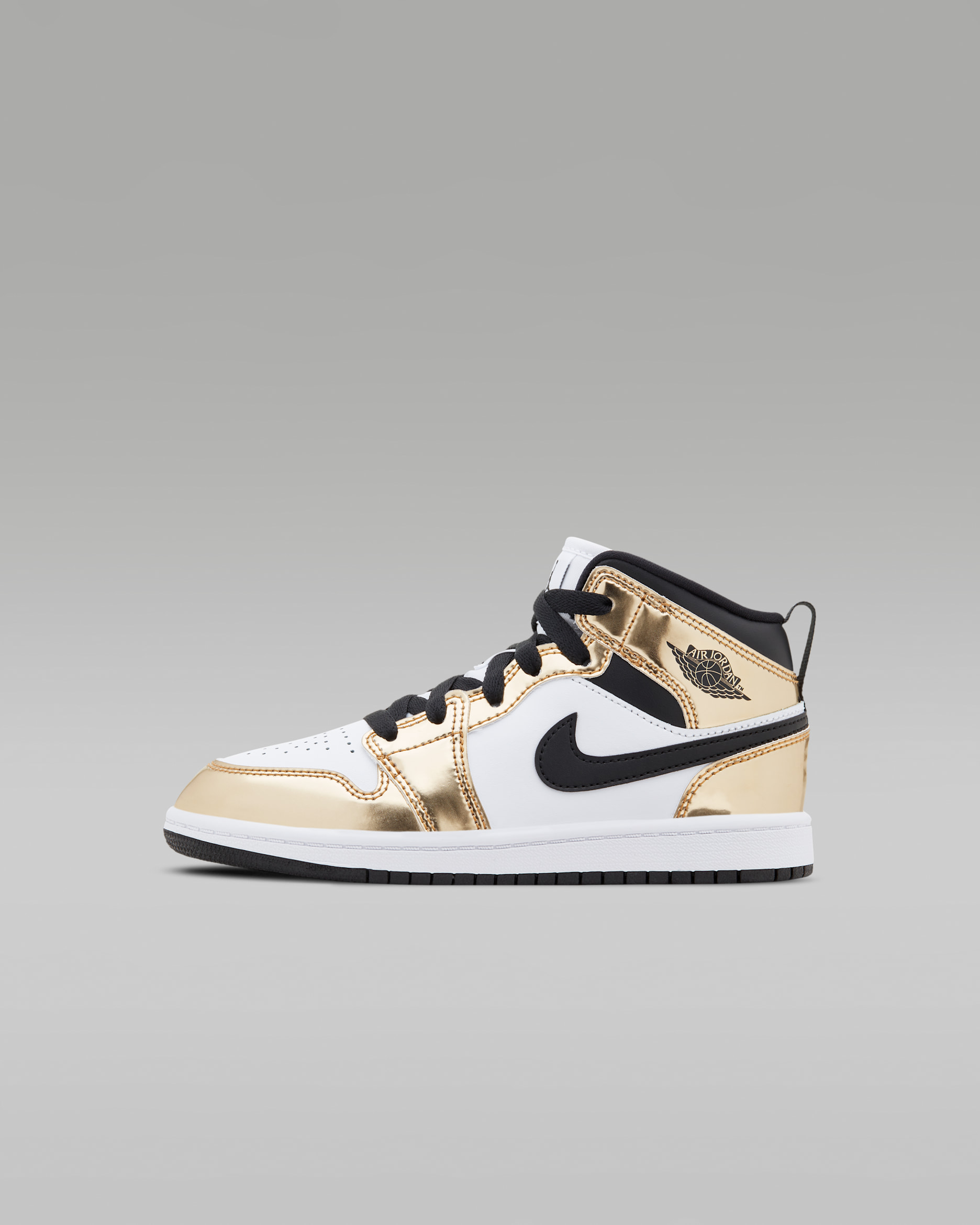 Jordan 1 Mid SE Little Kids' Shoes - Metallic Gold/White/Black/Black