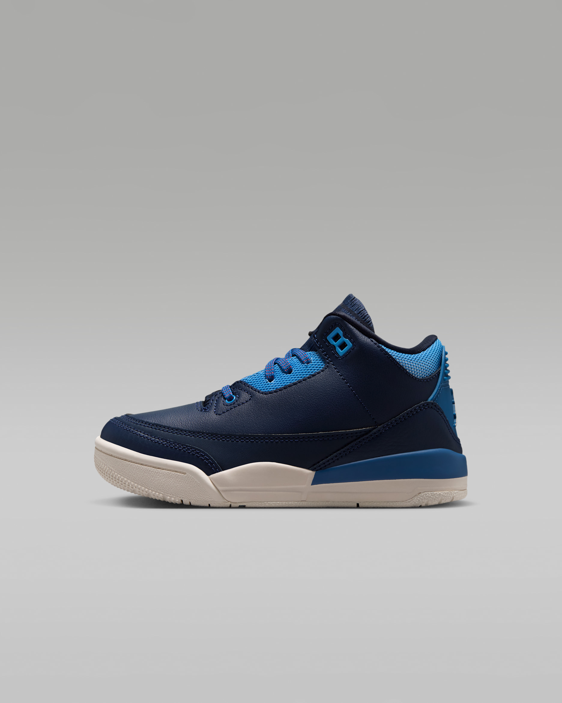 Jordan 3 Retro "Sport Renaissance" Little Kids' Shoes - Obsidian/Track Red/Chalk/Chalk