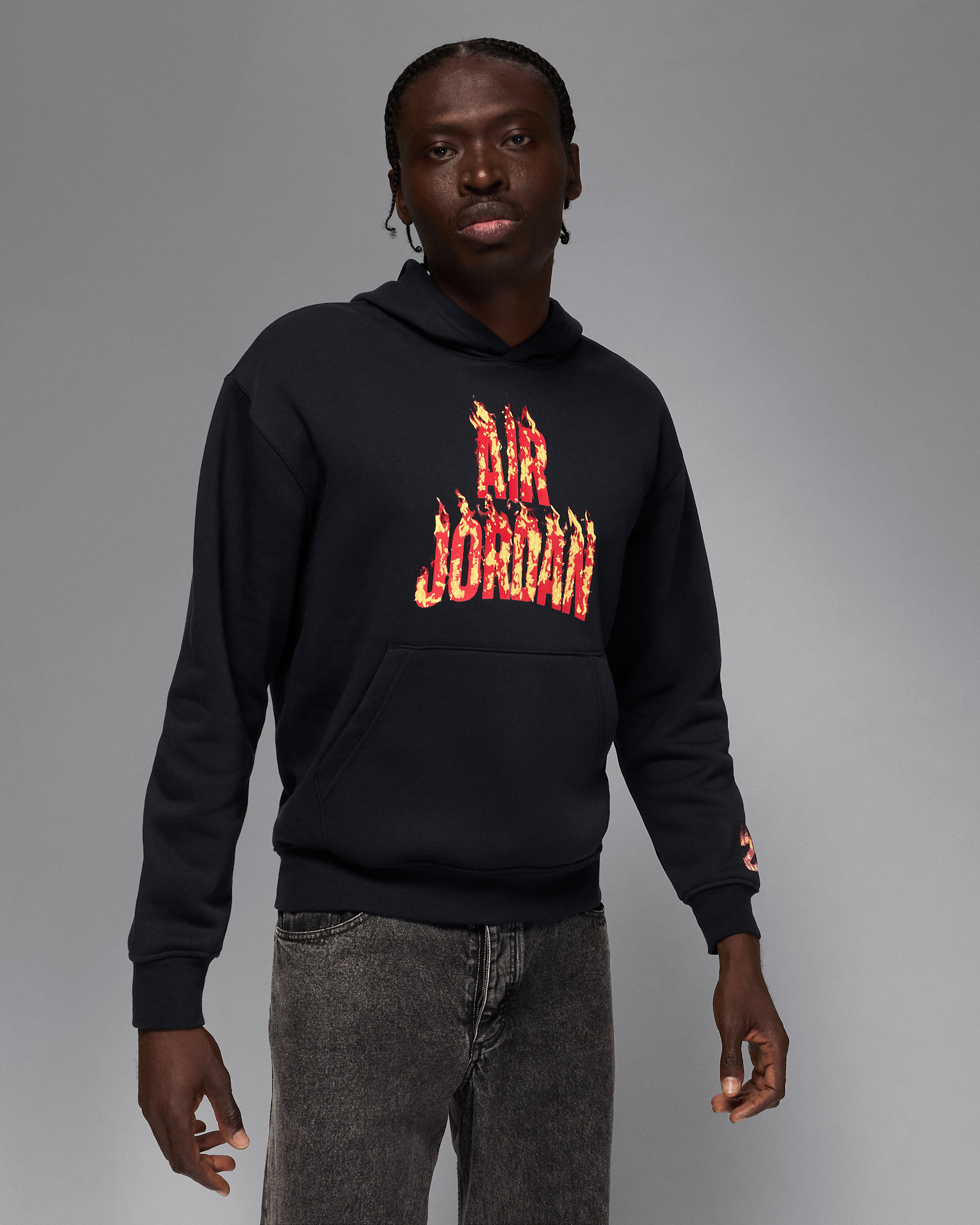 Jordan AJ5 Men's Fleece Pullover Hoodie - Black