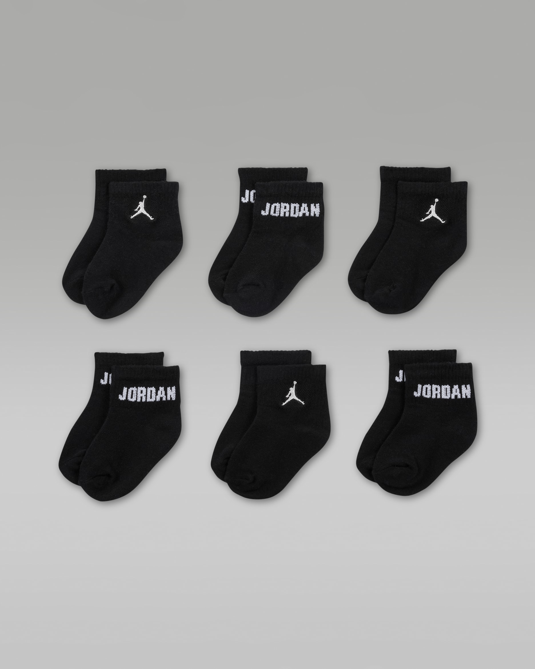Jordan Everyday Essentials Baby/Toddler Ankle Socks (6 Pairs) - Black