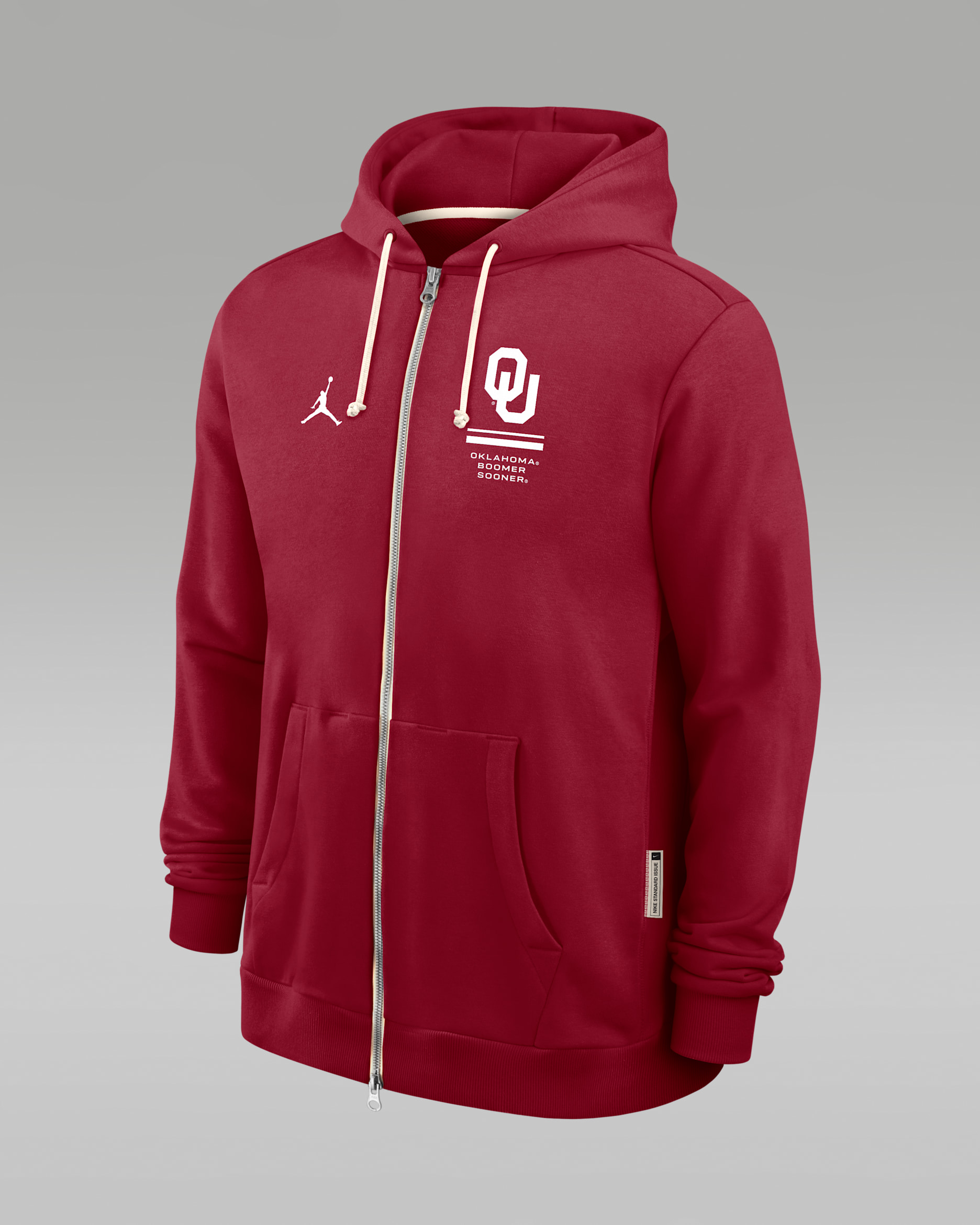 Oklahoma Sideline Standard Issue Men's Jordan Brand Dri-FIT College Full-Zip Hoodie - Team Crimson