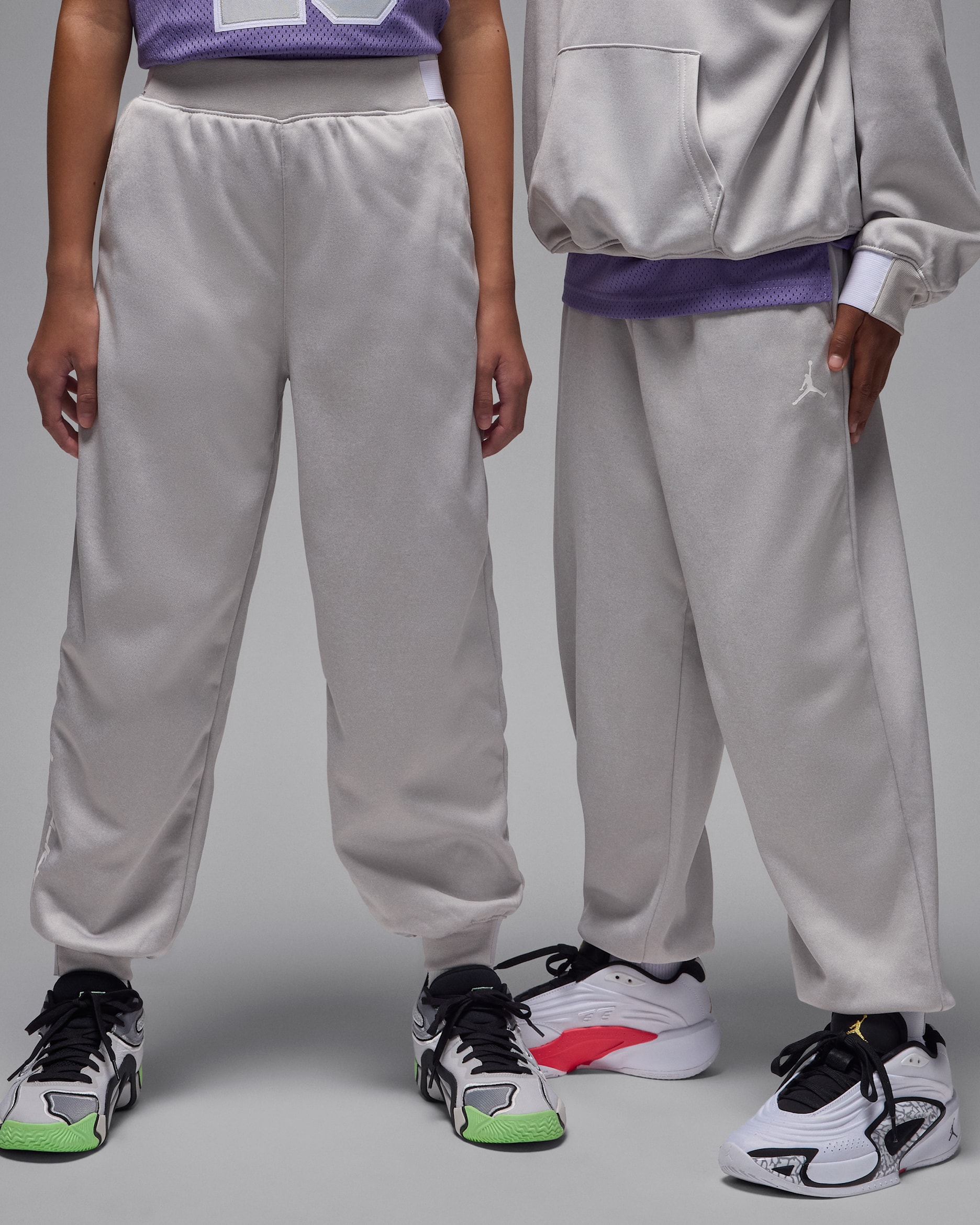 Pantalones deportivos de tejido Fleece para niños talla grande Jordan Therma-FIT - Gris claro jaspeado