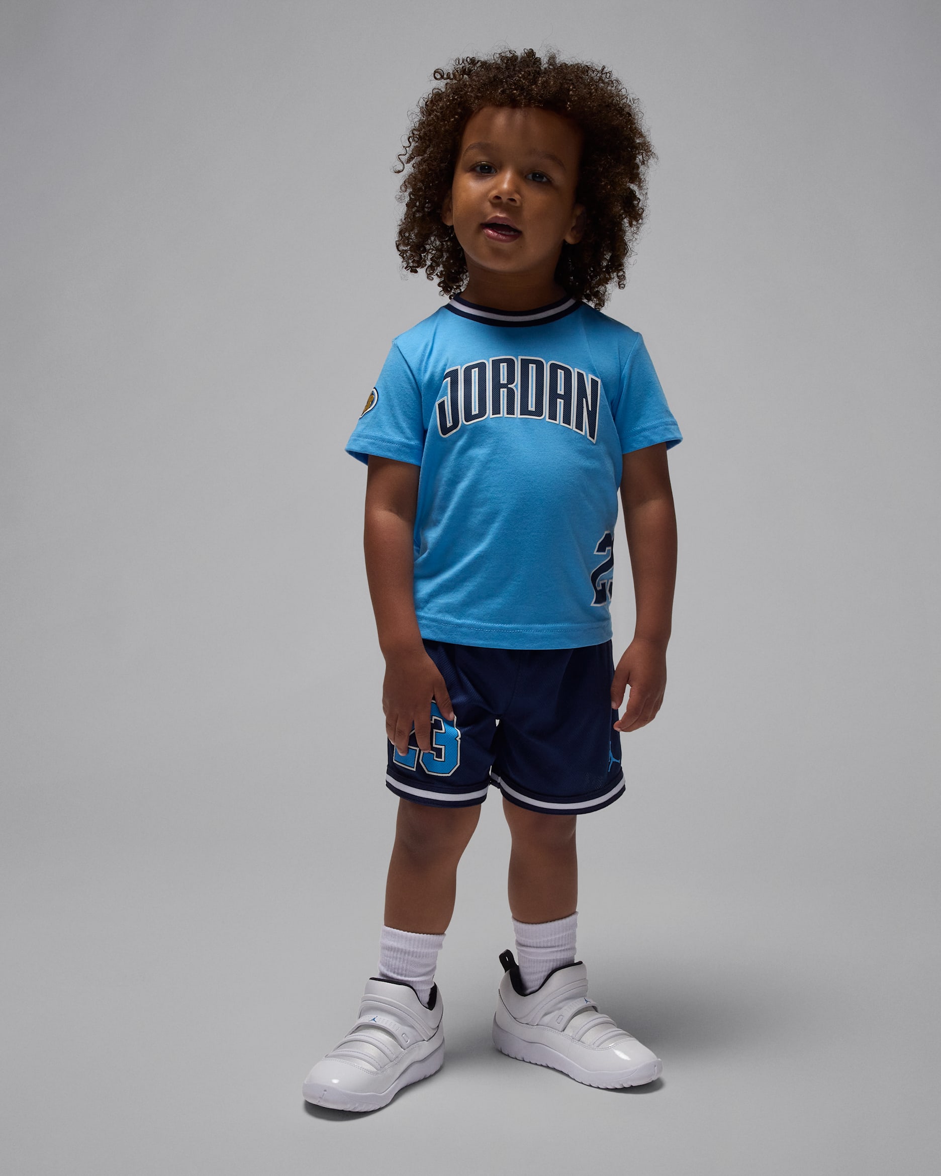 Conjunto de 2 piezas de shorts de malla Playoff infantil Jordan - Azul marino medianoche