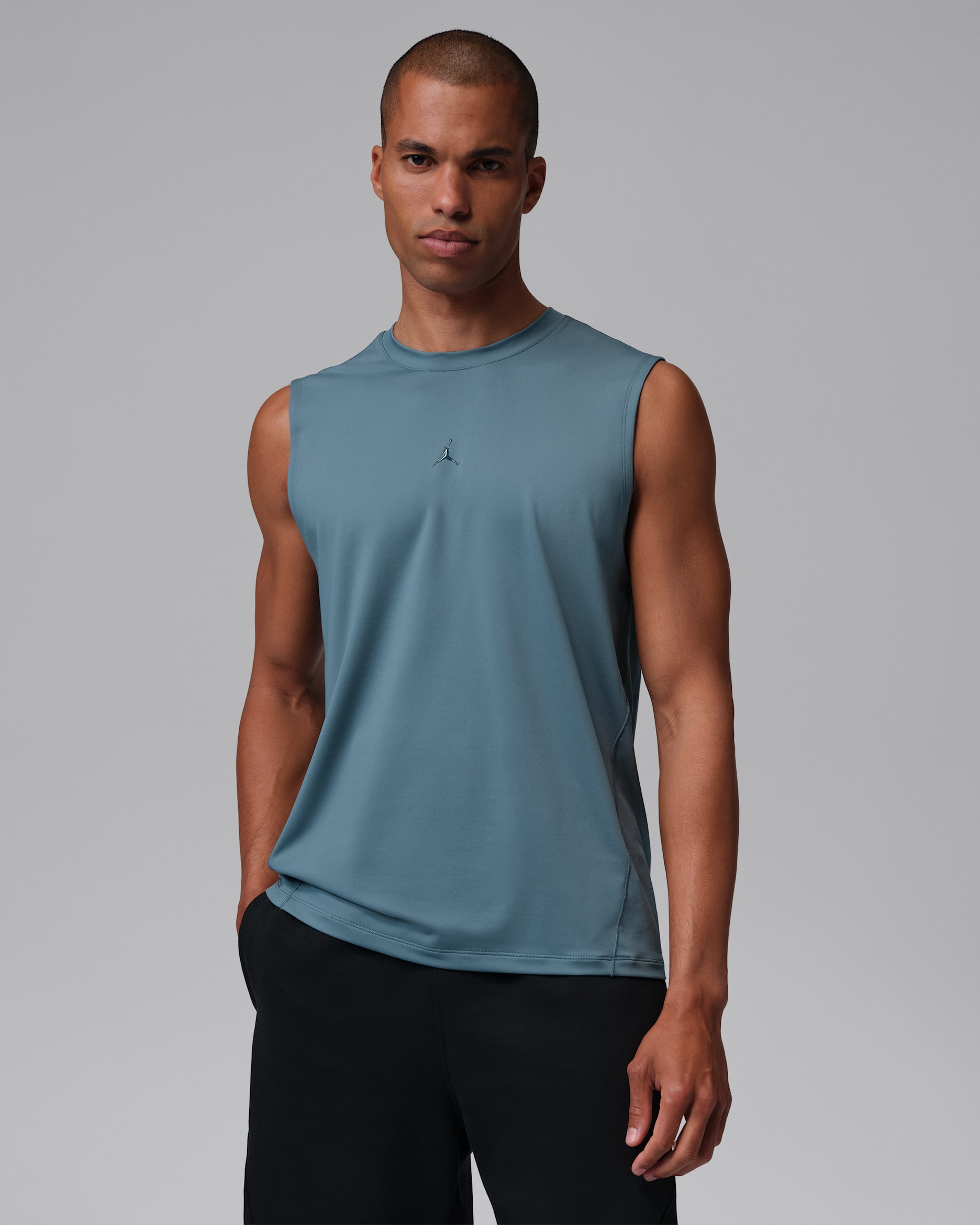 Jordan Sport Flightweight ärmelloses Dri-FIT-Oberteil (Herren) - Ash Green/Schwarz