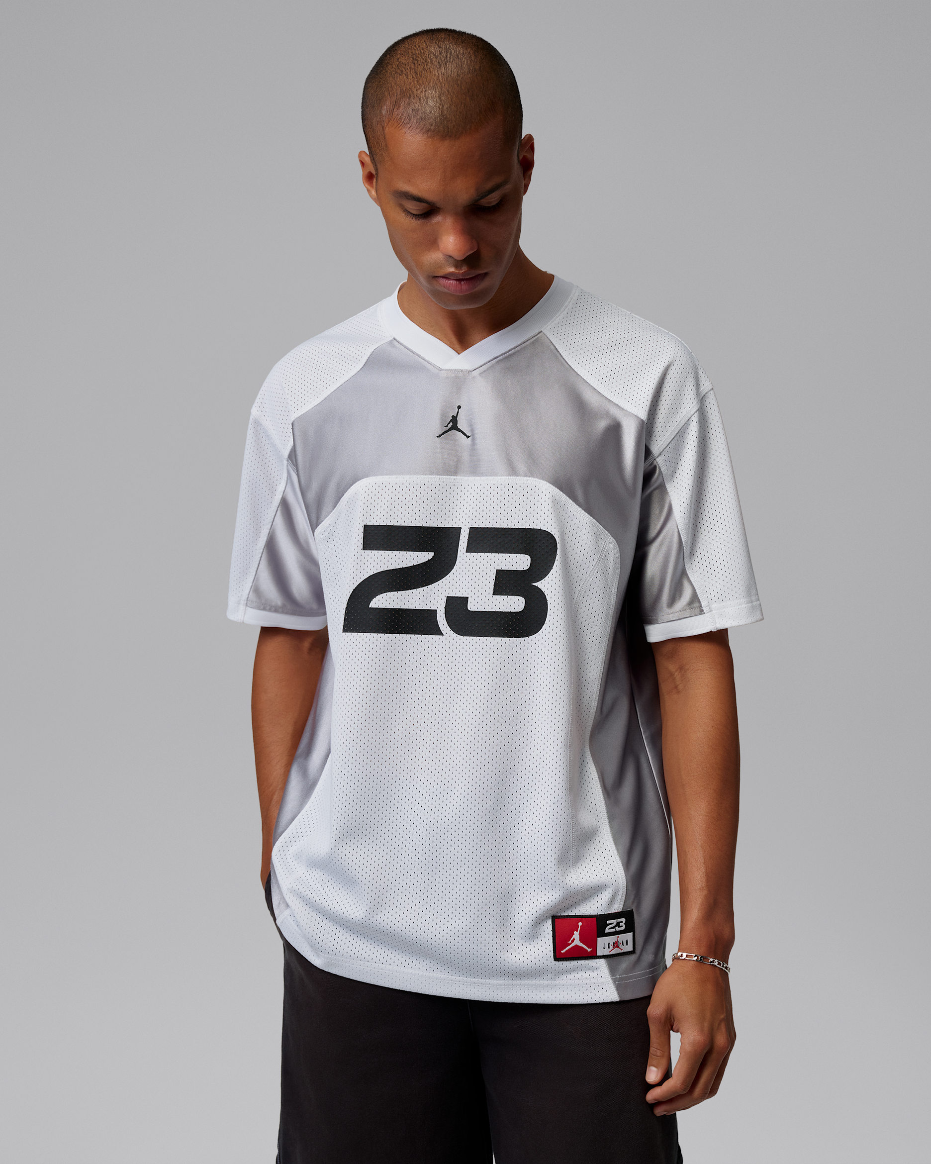 Playera jersey para hombre Jordan Flight - Blanco/Gris humo claro/Negro