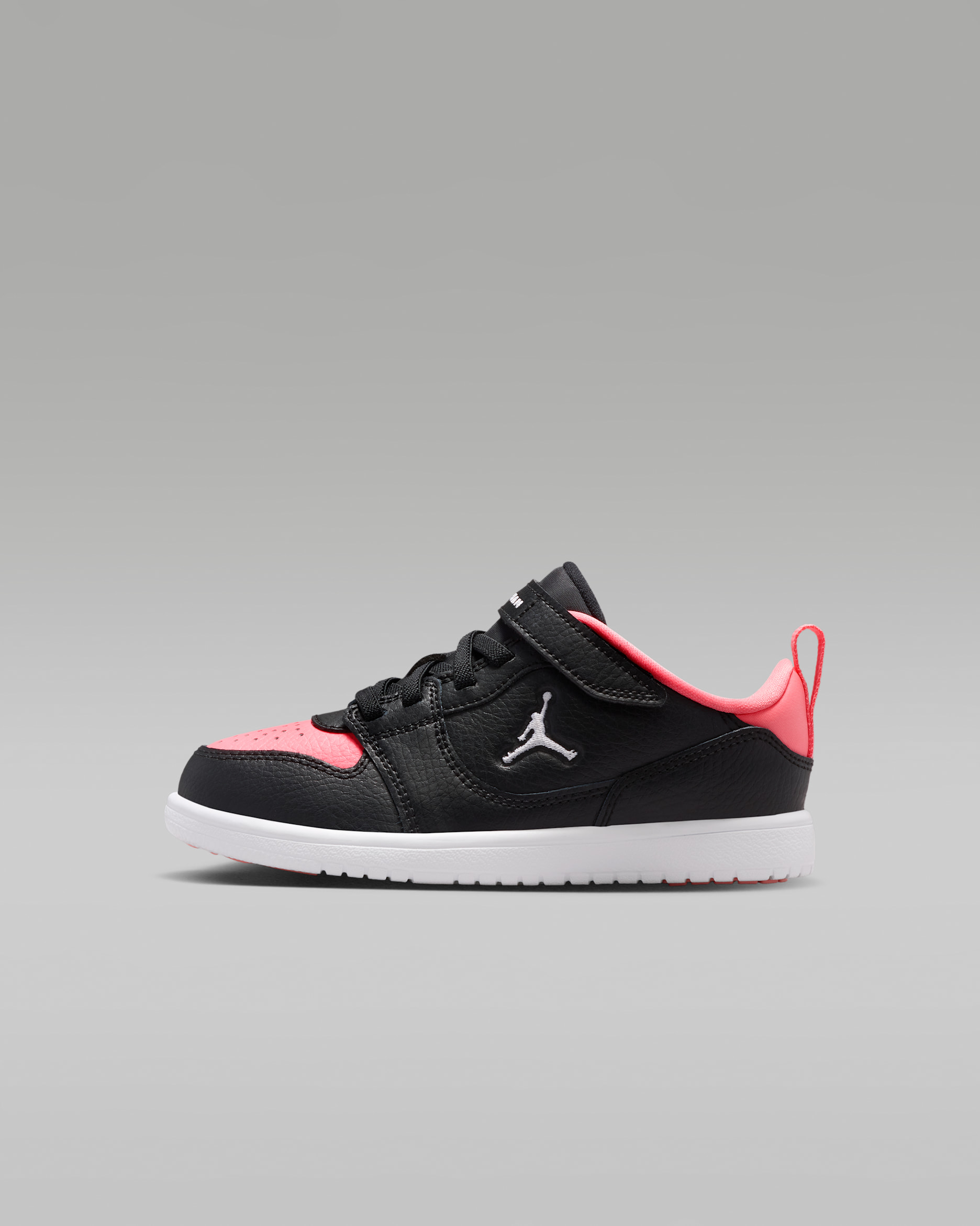 Jordan Court Connect Low Younger Kids' Shoes - Black/Pink Gaze/White