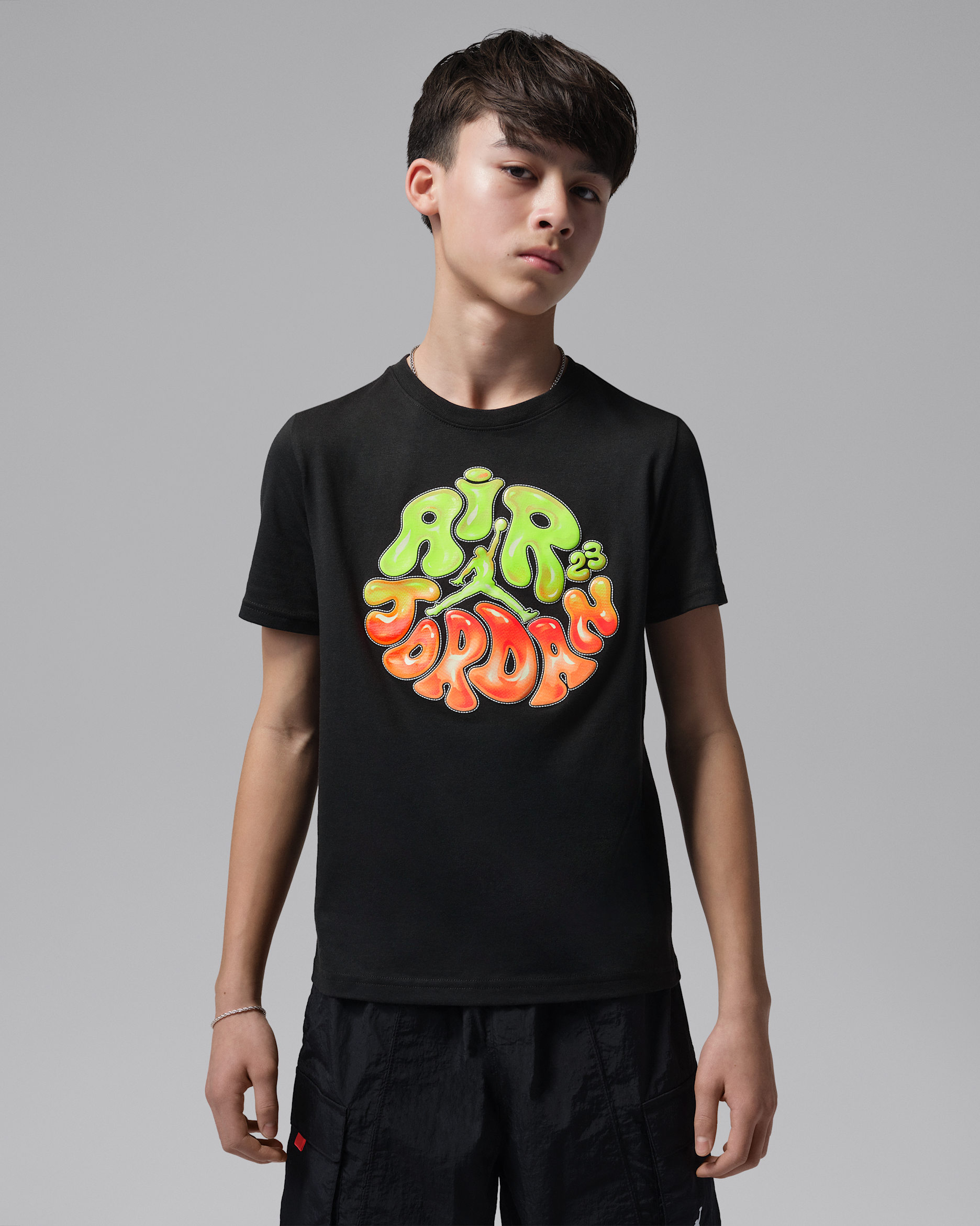 Playera estilo globo para niños talla grande Jordan Super Splash - Negro