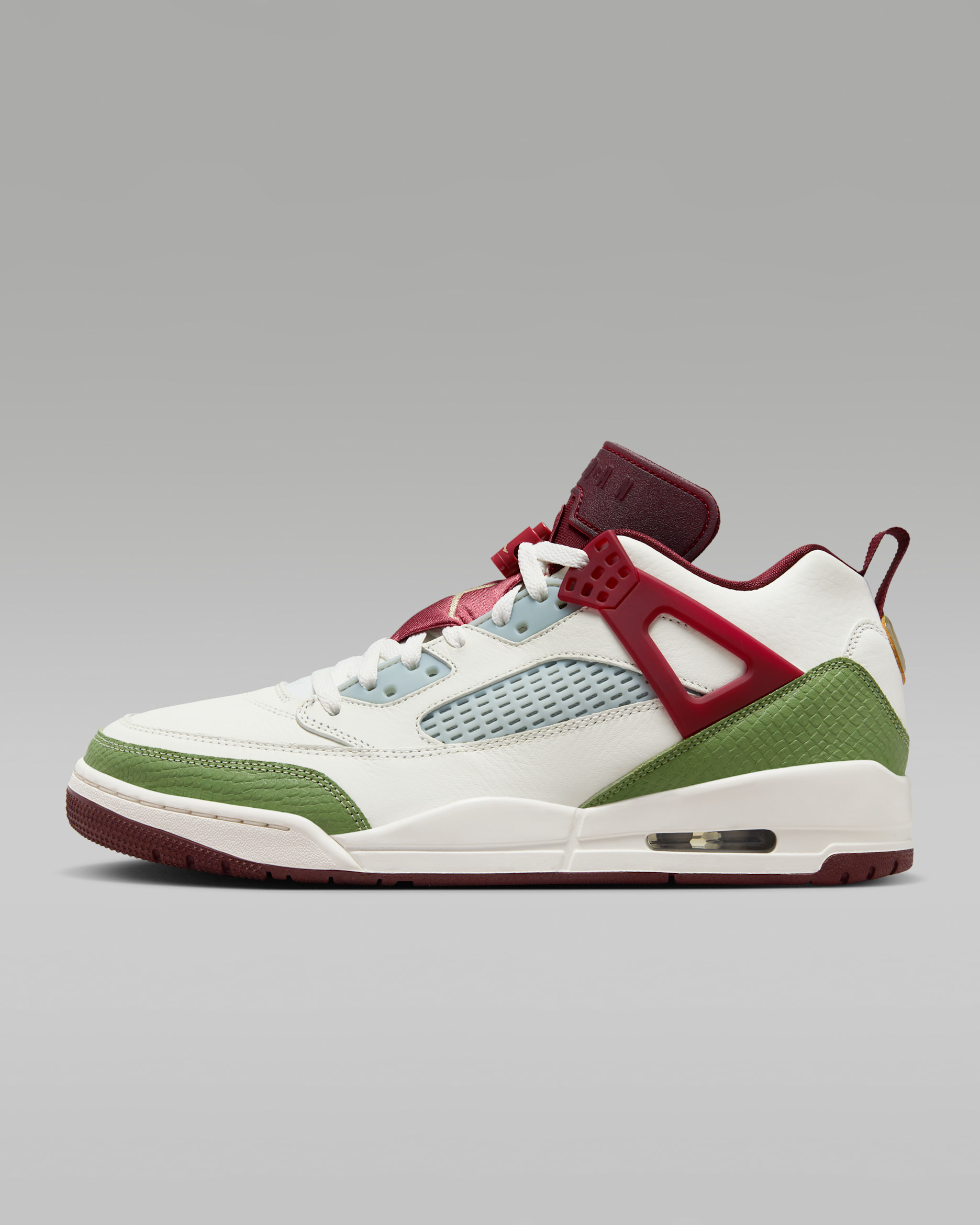 Jordan Spizike Low Lunar New Year Men's Shoes - Sail/Oil Green/Dark Team Red/Metallic Gold Grain