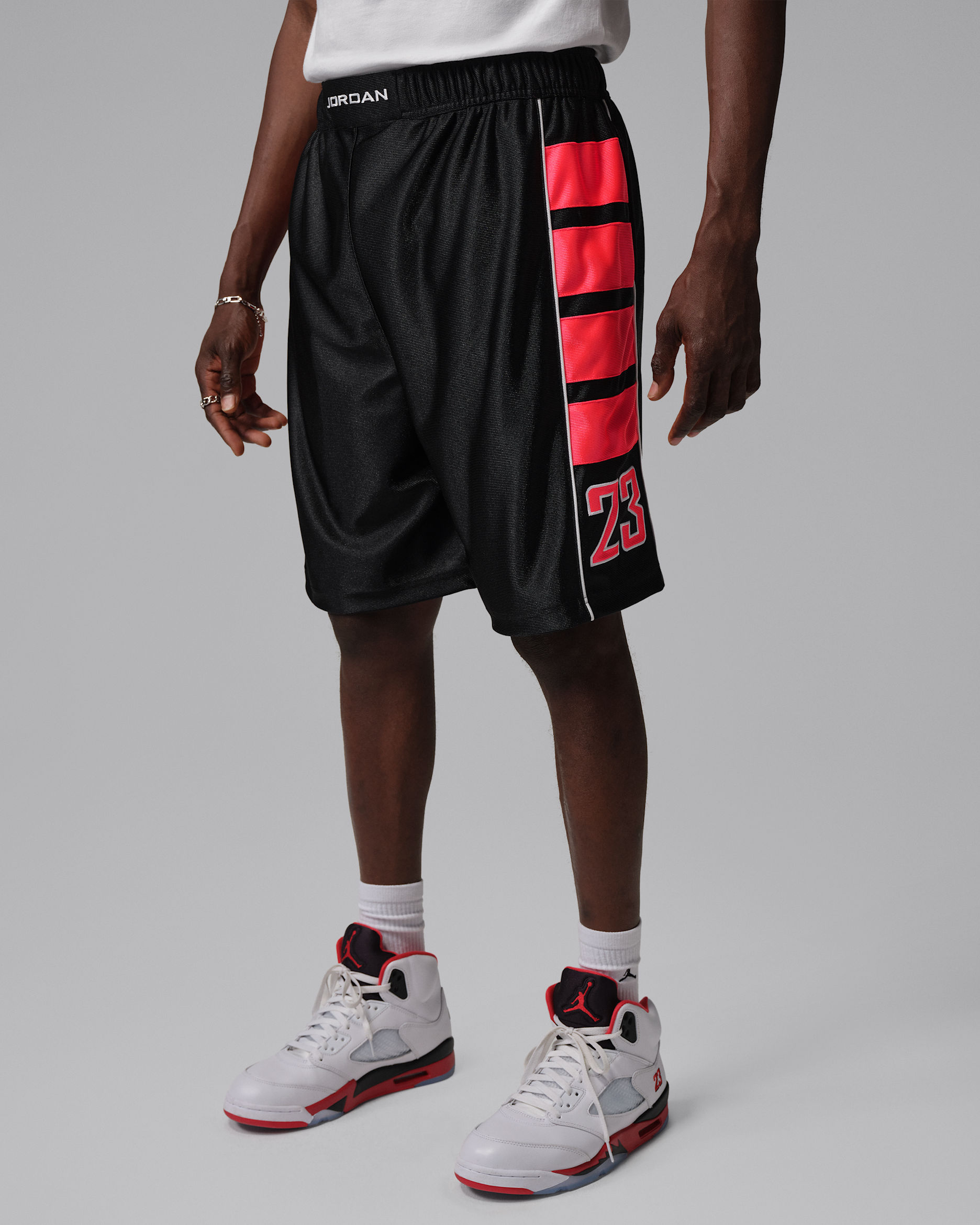 Jordan Brooklyn Cat Scratch Men's Shorts - Black/Infrared 23/Infrared 23