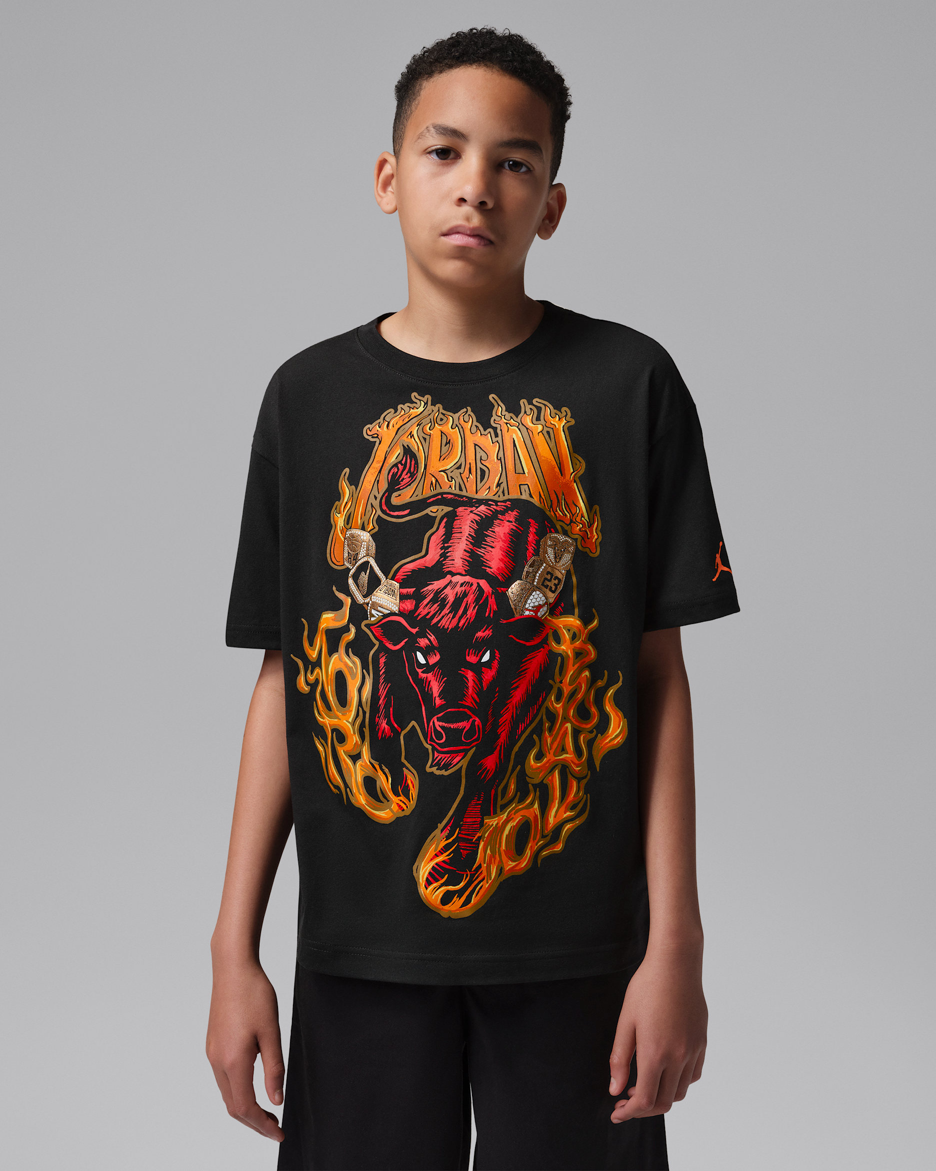 Jordan Big Kids' Toro Bravo Rings Retro T-Shirt - Black