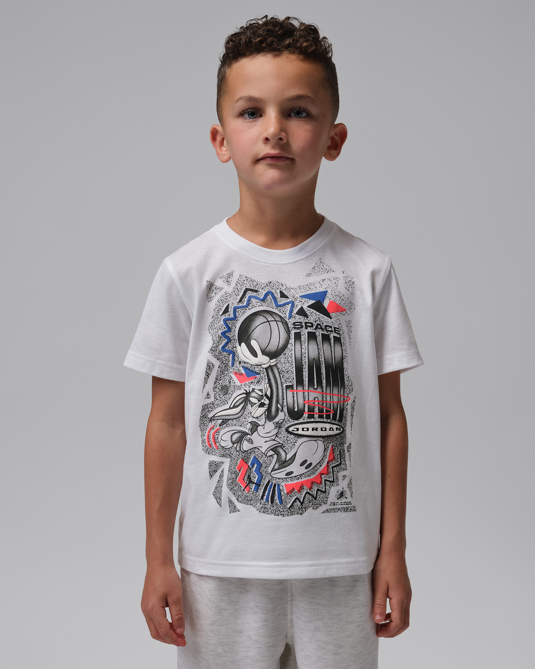 Jordan Space Jam Sketch T-shirt met graphic voor kleuters - Wit