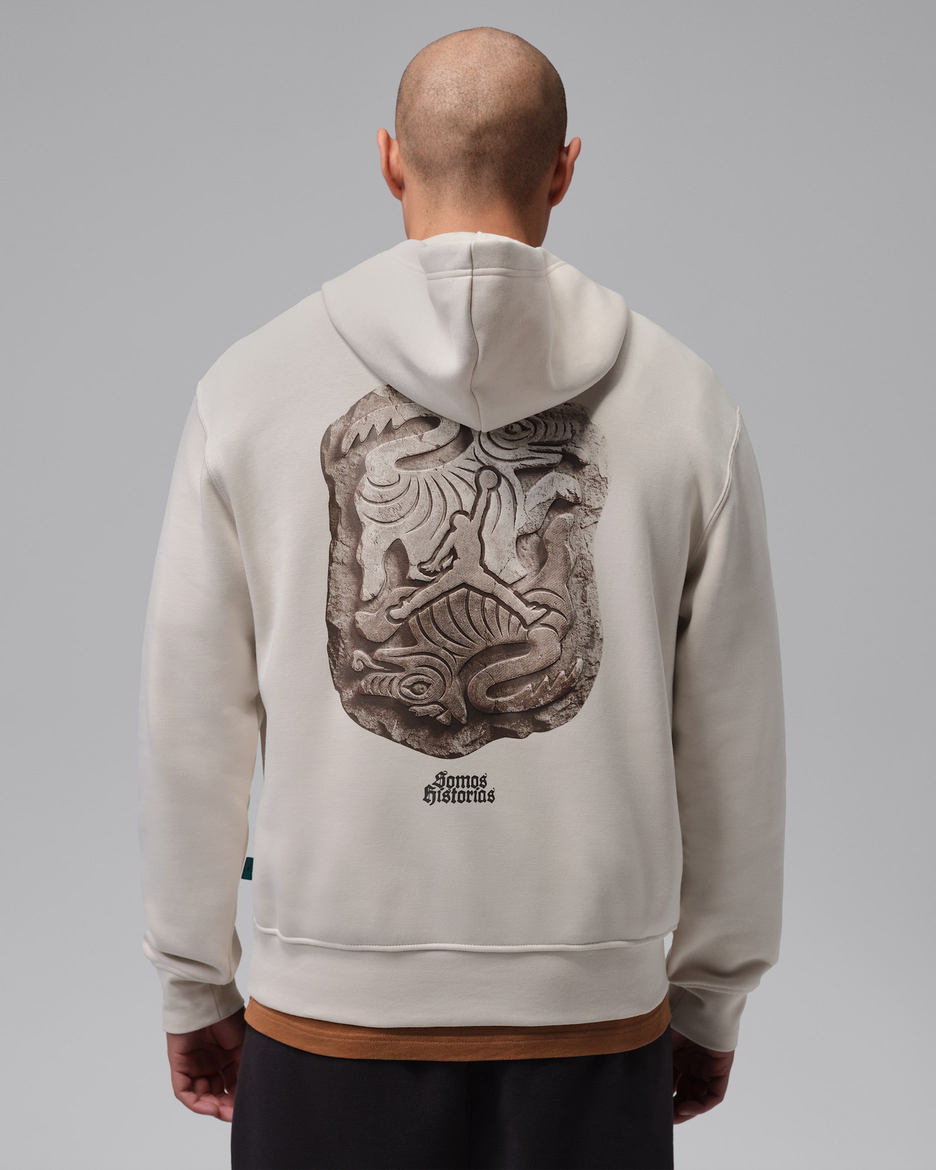 Sudadera con gorro sin cierre de tejido Fleece para hombre Jordan Brooklyn Día de Muertos - Marrón verdoso claro