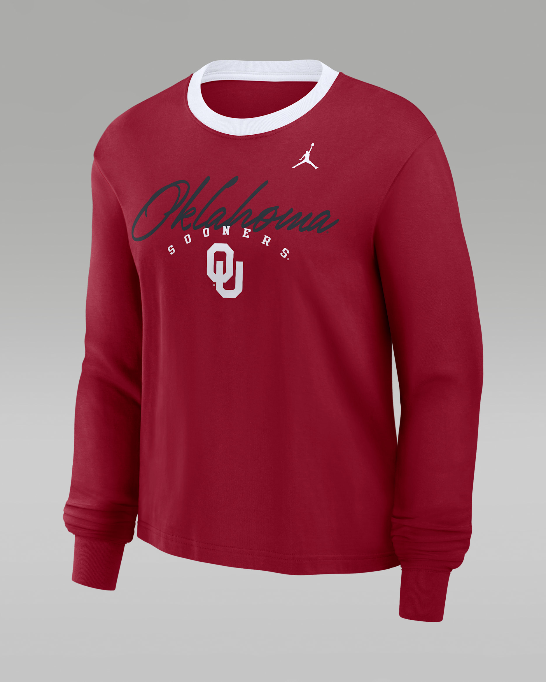 Oklahoma Legacy Women's Jordan Brand College Long-Sleeve T-Shirt - Team Crimson/White