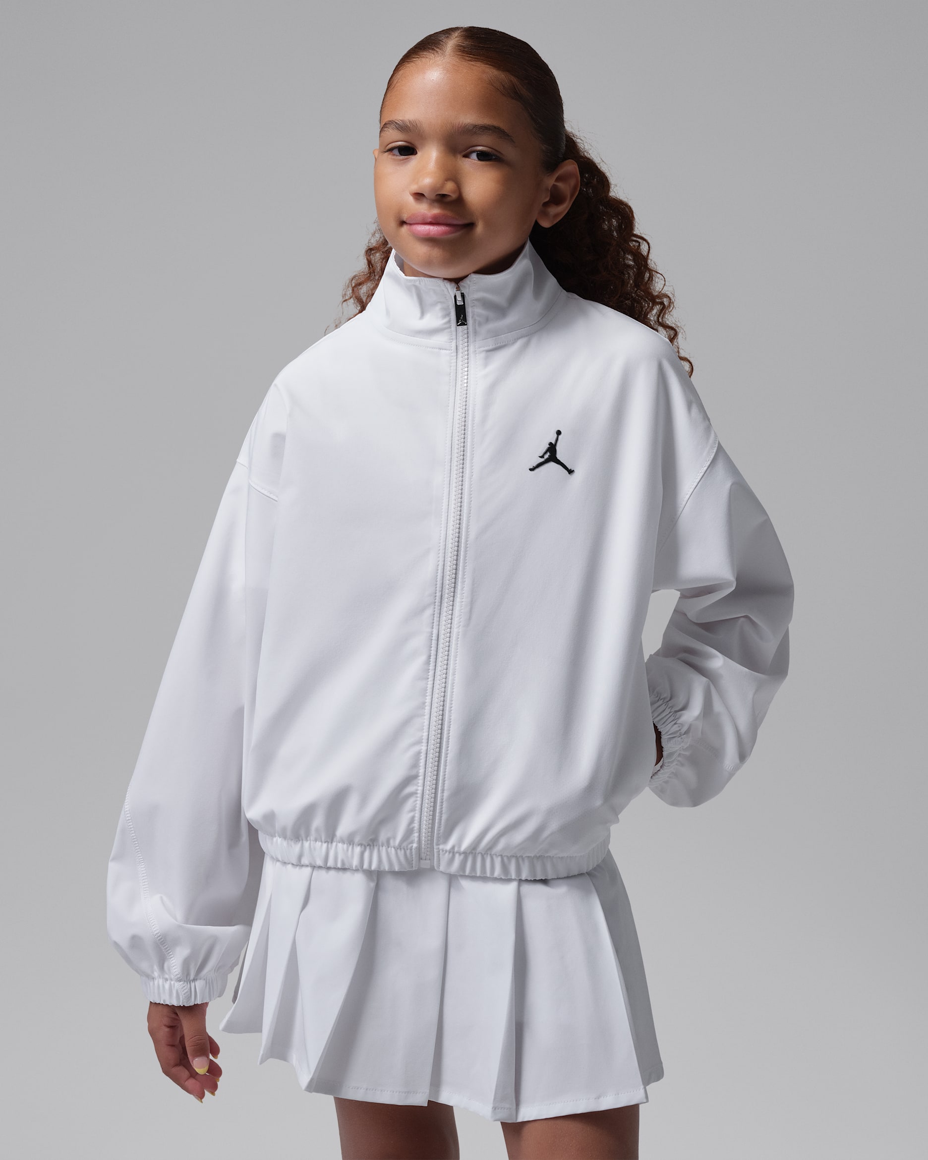Chamarra de cierre completo para niños talla grande Jordan Jumpman Sport - Blanco
