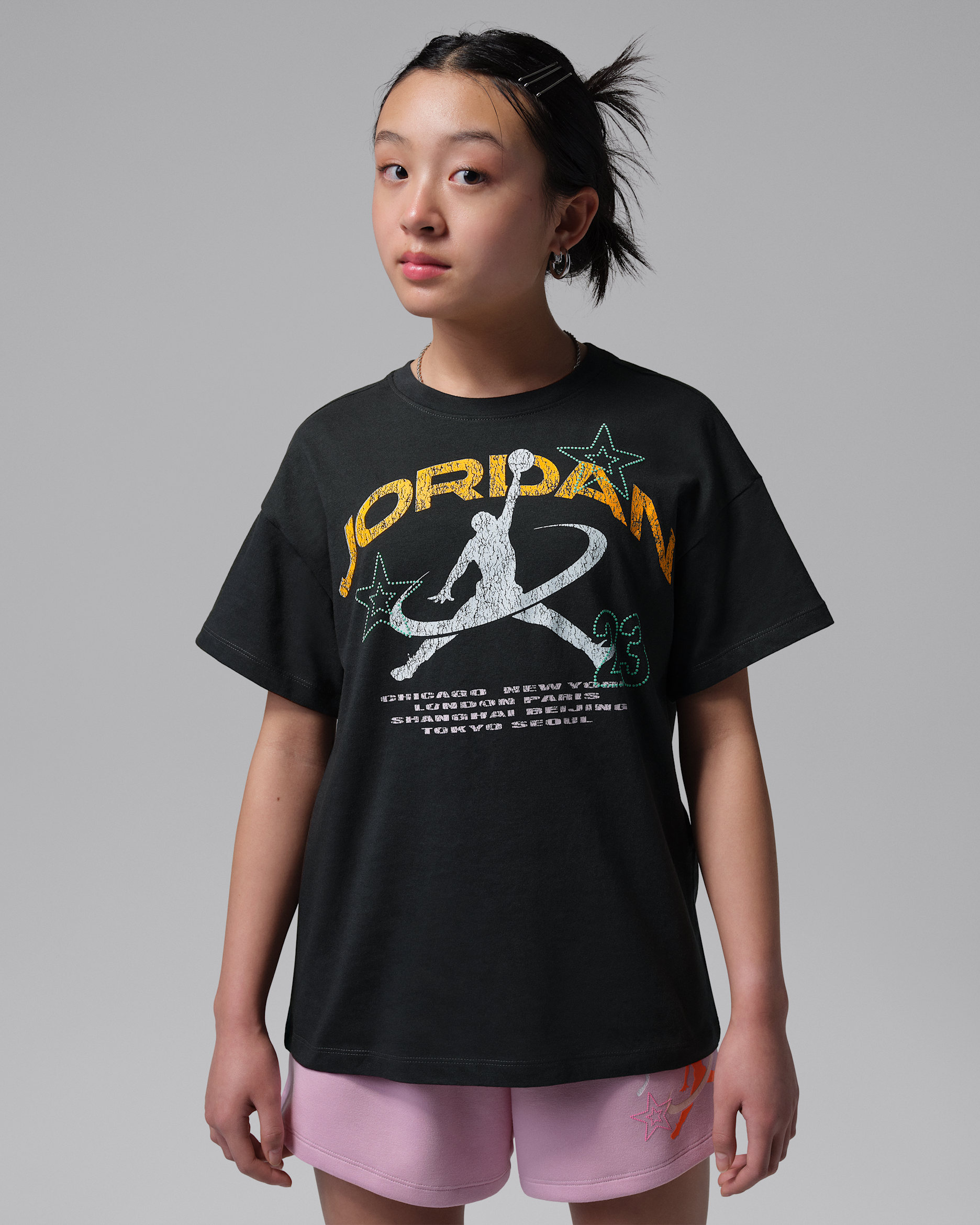 Jordan Big Kids' Geo World Tour T-Shirt - Off Noir