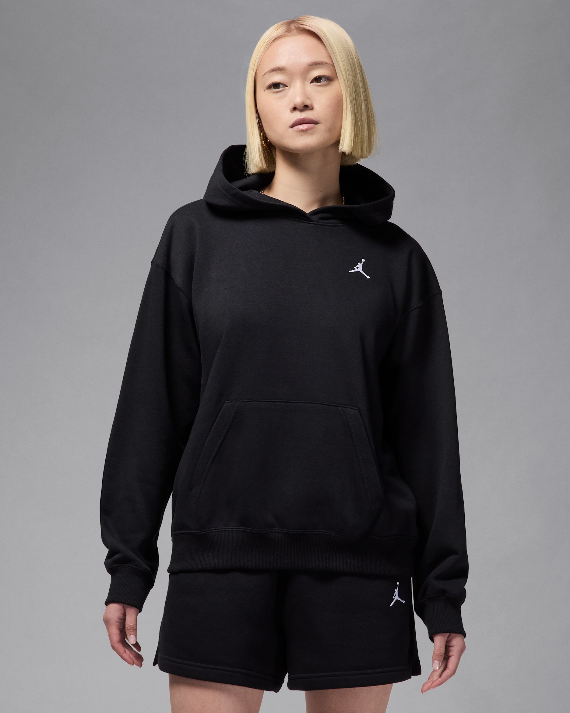 Sudadera con gorro sin cierre para mujer Jordan Brooklyn Fleece - Negro/Blanco