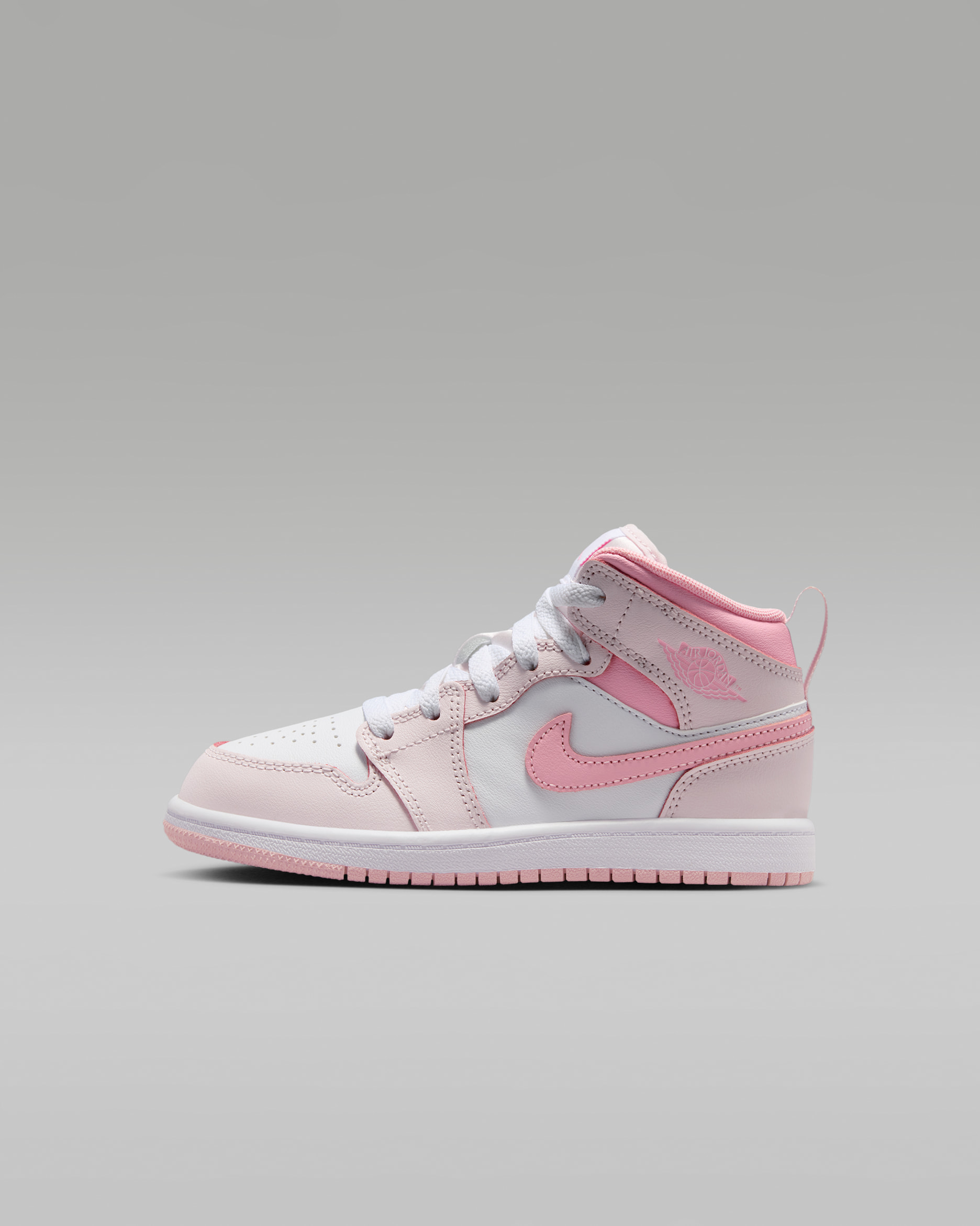 Jordan 1 Mid Little Kids' Shoes - Pearl Pink/White/Medium Soft Pink