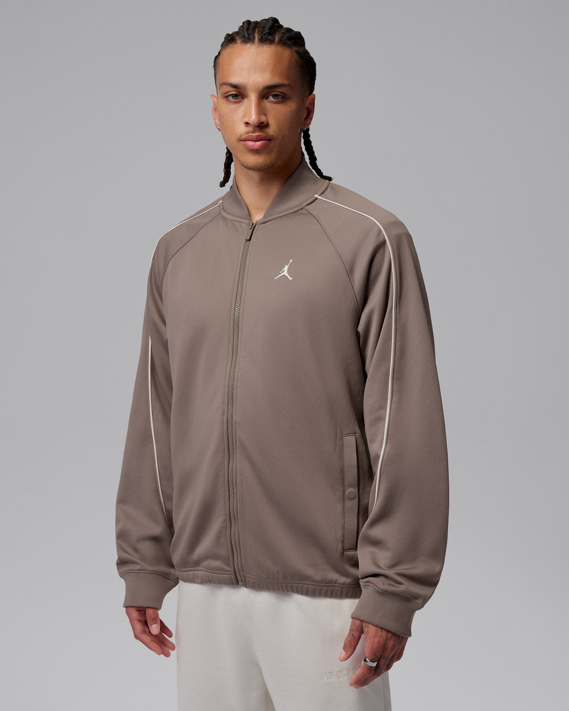Jordan Brooklyn Trainingsjacke aus Trikotmaterial (Herren) - Olive Grey/Sail