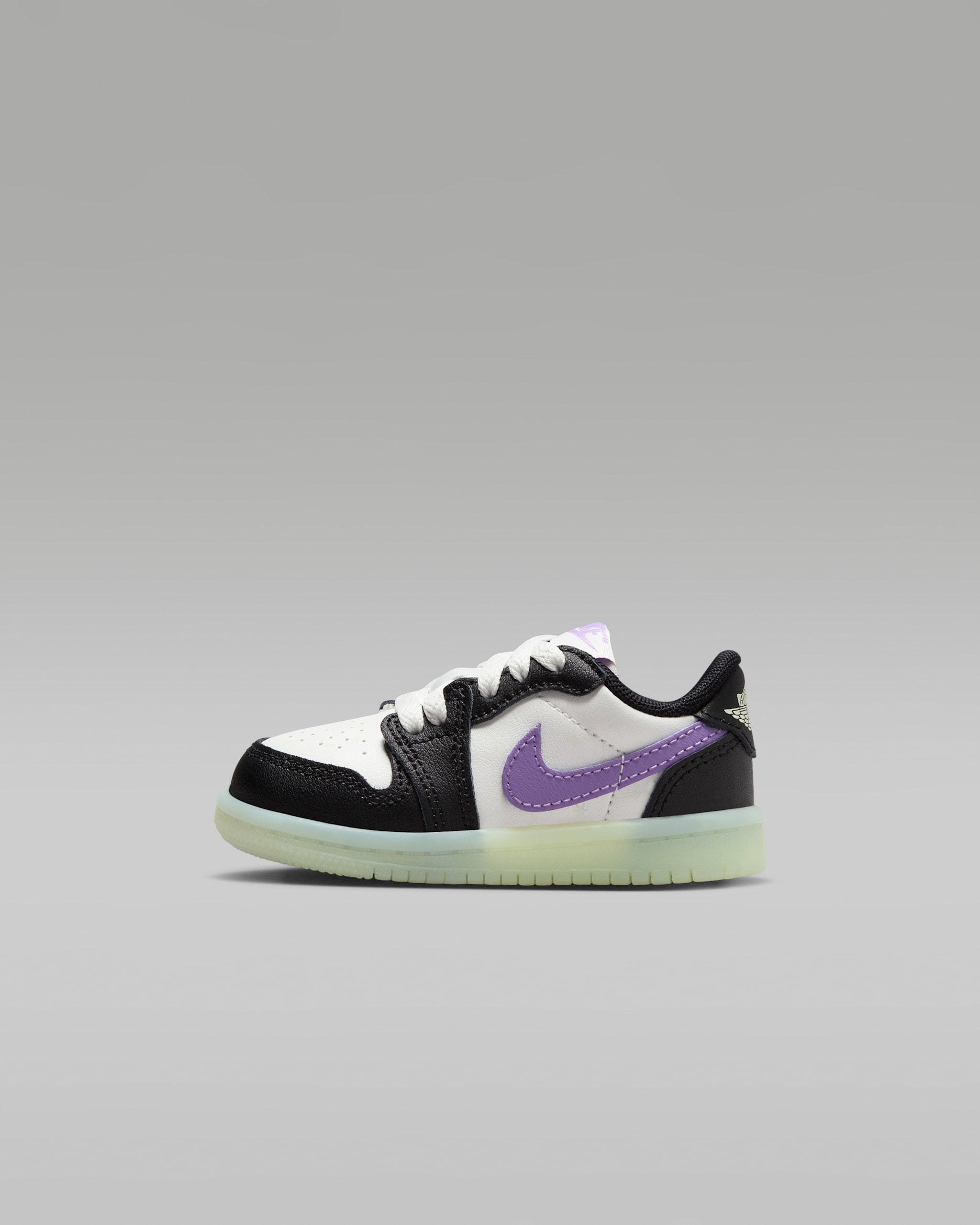 Jordan 1 Retro Low Baby/Toddler Shoes - Black/Volt Tint/Summit White/Black Raspberry